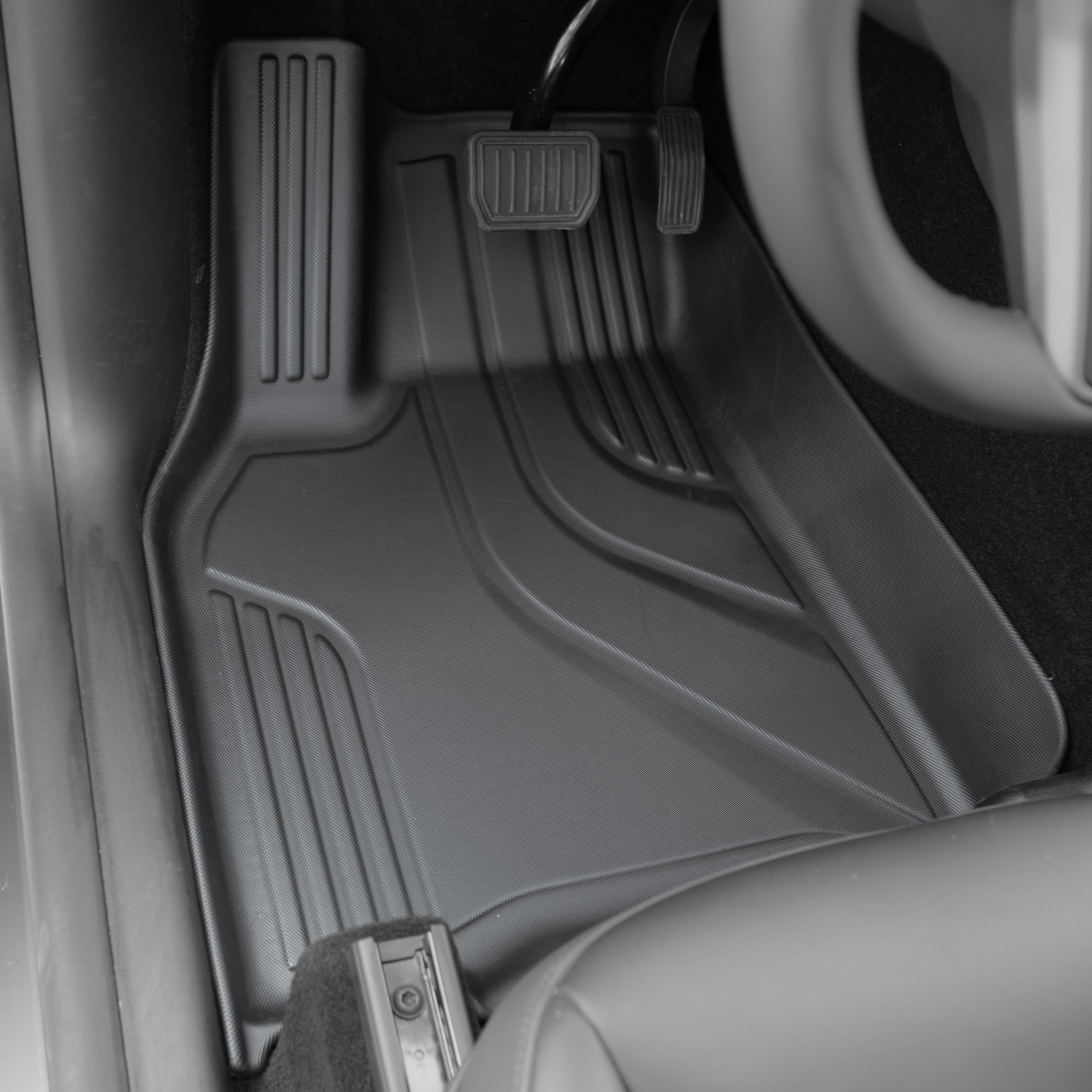 Super Liner 2021-2025 Tesla Model Y Floor Mats 6-Piece Set | Eco-Friendly Tpe All-Weather Protection | Waterproof Anti-Slip Fron