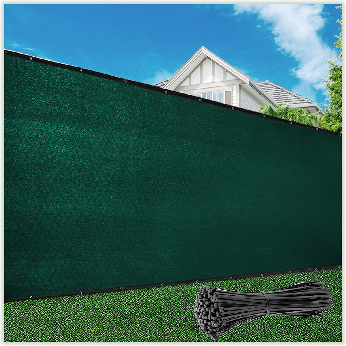 Colourtree Customized Size Fence Screen Privacy Screen Green 5 X 16 - Commercial Grade 170 Gsm - Heavy Duty - 3 Years Warranty -