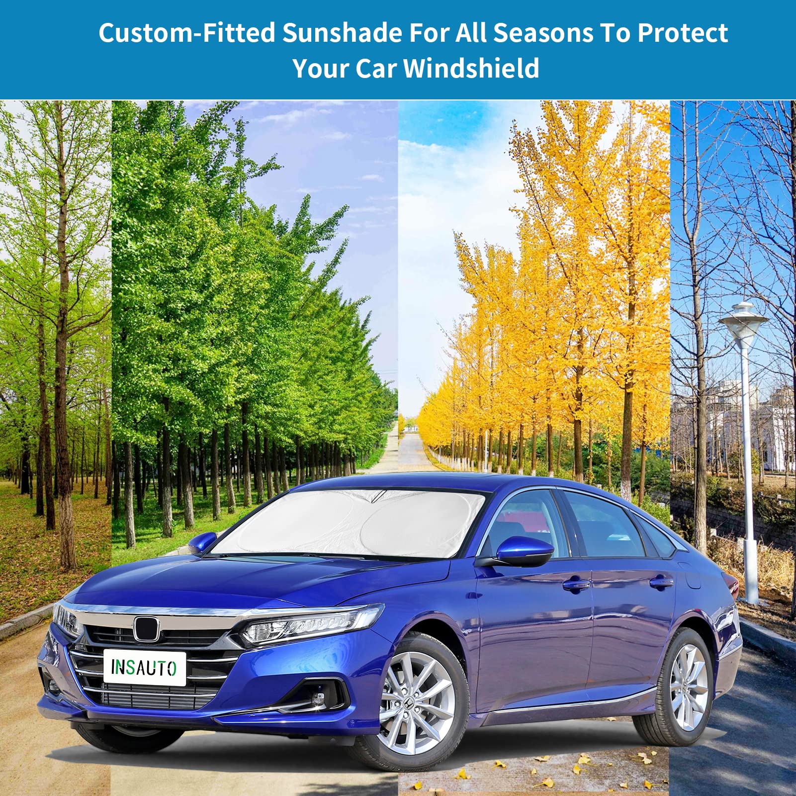 Windshield Sun Shade For Honda Pilot 2016-2024 2025 Windshield Cover, Front Window Sunshades Sun Visor For Pilot Ex-L Special Ed