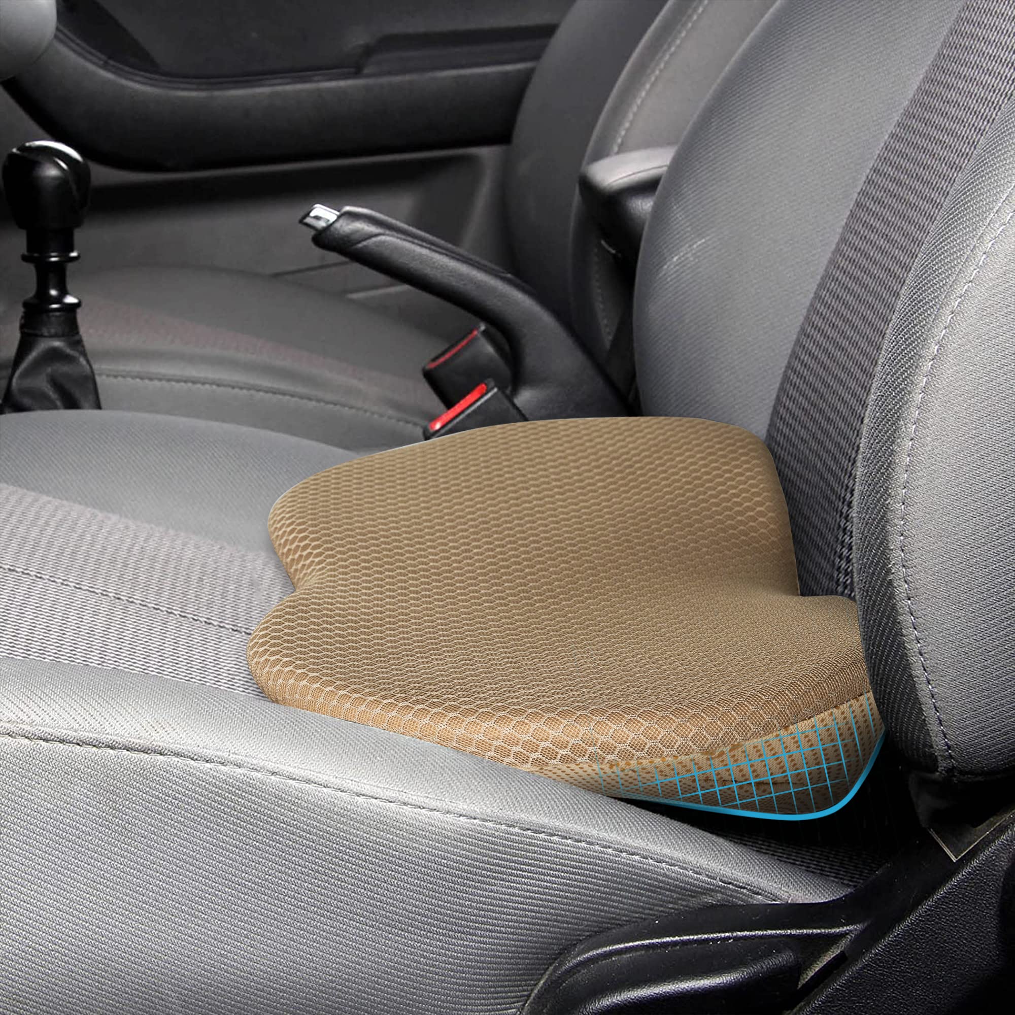 Livtribe Car Seat Cushion - Memory Foam Car Seat Pad - Sciatica & Lower Back Pain Relief - Car Seat Cushions For Driving - Road 