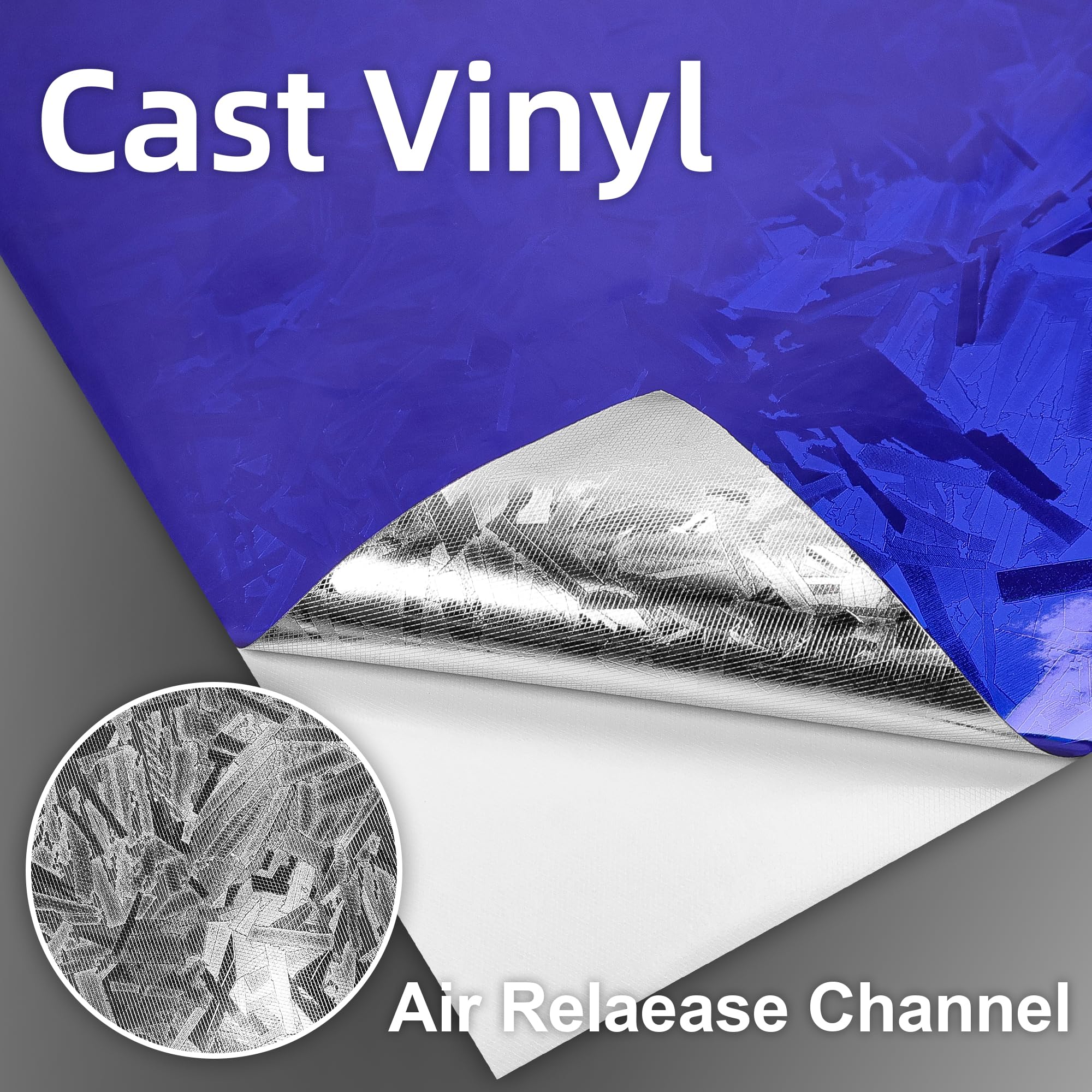 Lypumso Eletroplated Forged Carbon Fiber Vinyl Wrap, Gloss Blue Plating Chrome Mirror Car Wrap Vinyl Diy Auto Sticker Decal Film