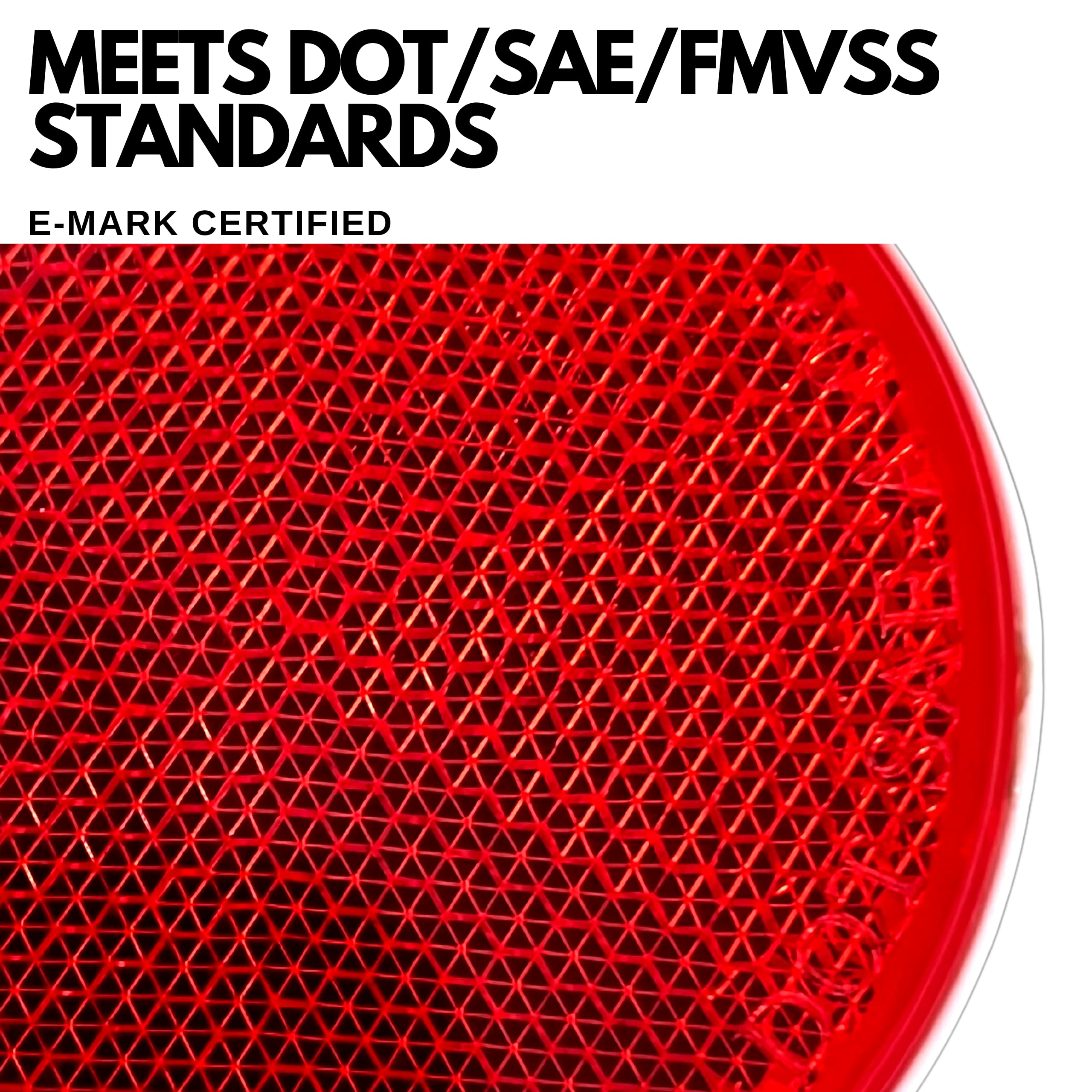 Qty 4 (2 Red/2 Amber) - 2'' Inch Round Reflector Bike,Trailer, Truck, Boat, Mailbox, Construction, Signage, Warning With Super S