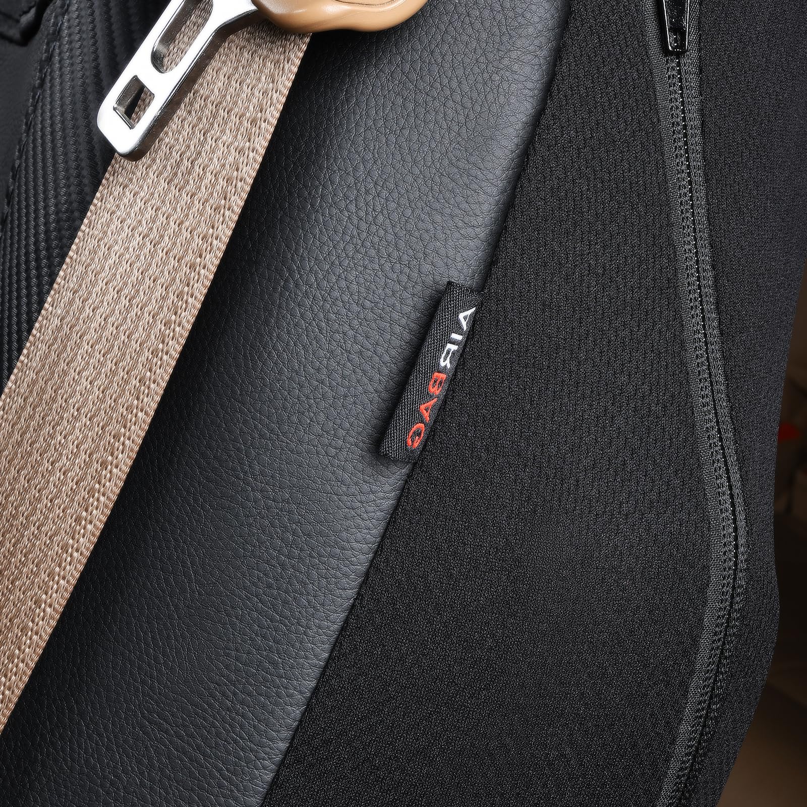 Flying Banner car seat Covers Quality Carbon Fiber Air Mesh Fabric Sport Low High Back Bucket Back Pocket Arm Rest (2 Fronts-Low