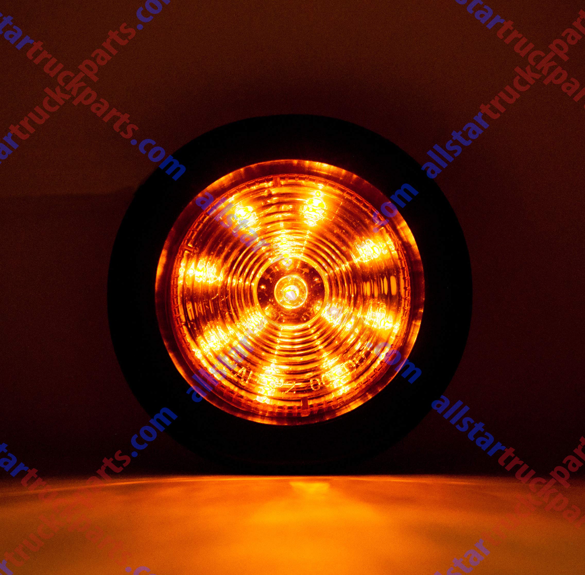 All Star Truck Parts] 2X Amber + 2X Red 2.5'' 12 Led Round Side Marker Clearance Lights Grommet Flush Mount, Sealed Truck Traile