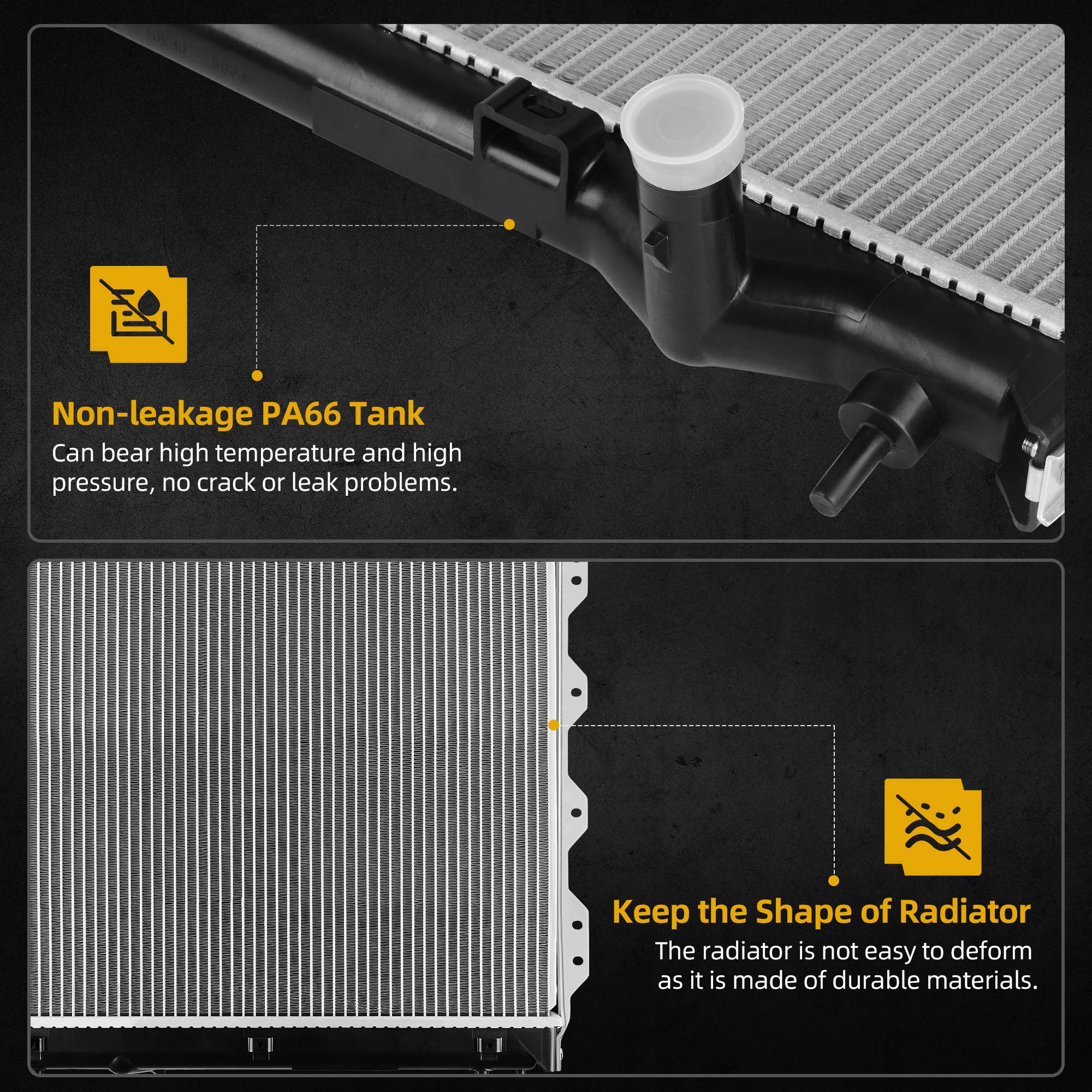 Dwvo Radiator Complete Radiator Compatible With 2001 2002 2003 2004 2005 2006 2007 2008 2009 2010 Chrysler Pt Cruiser 2.4L L4 4C