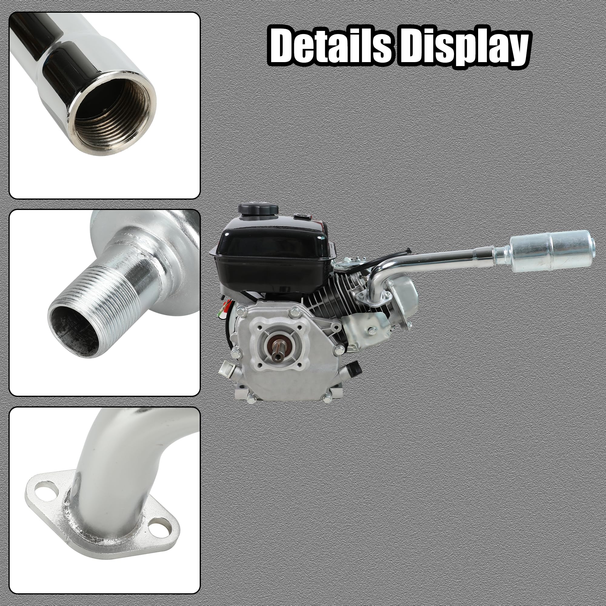 YOXUFA Mini Bike Exhaust Pipe Muffler Kit for Predator 212cc 224cc 196cc Coleman CT200U BT200X CT200U-EX 6.5hp Baja Warrior Mass