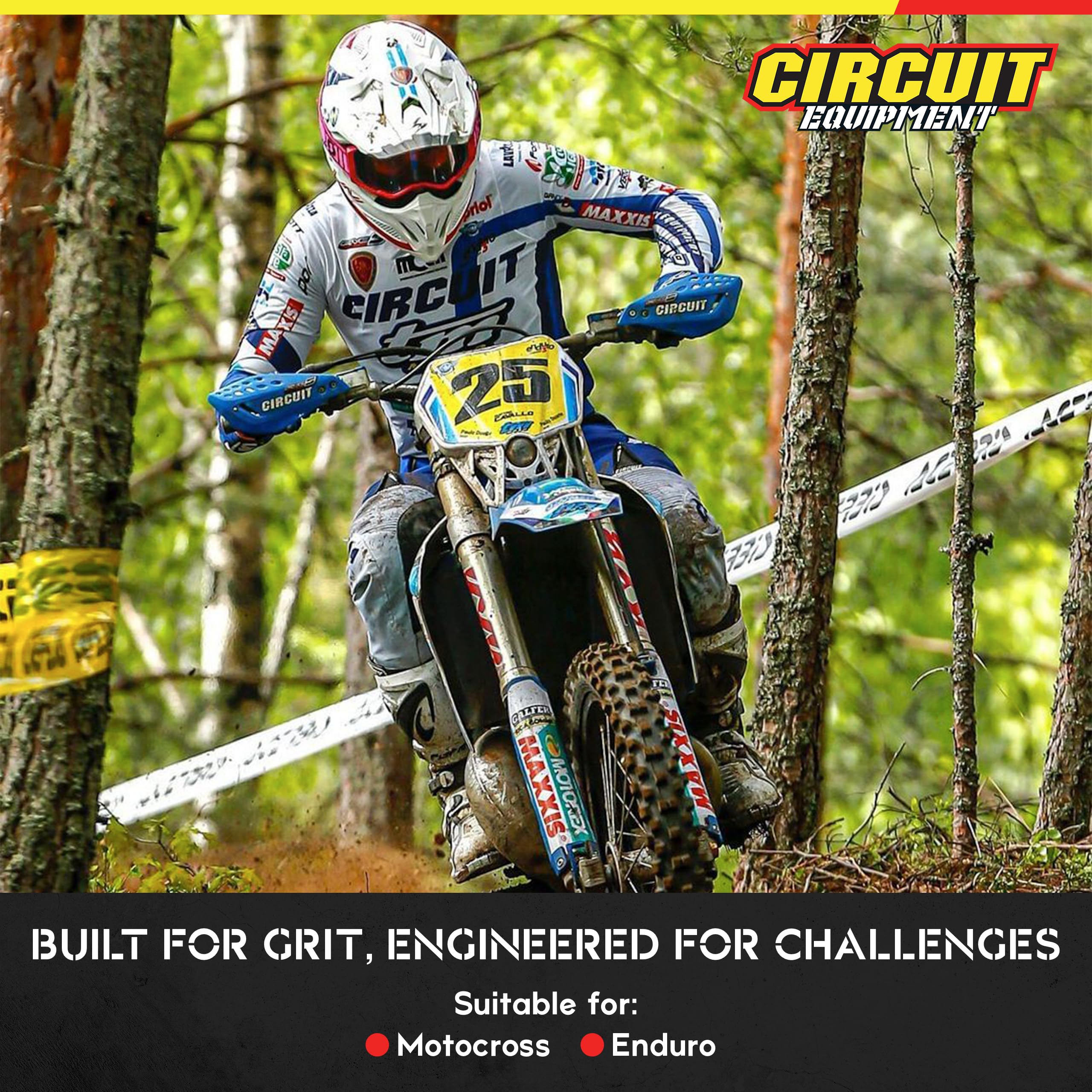 Circuit Equipment - Vector Universal Motorcycle Handguards - High-Strength Polymer With Ergonomic Design For Comfort And Protection - Ensures Durability And Style In Any Weather - Carbon/Red