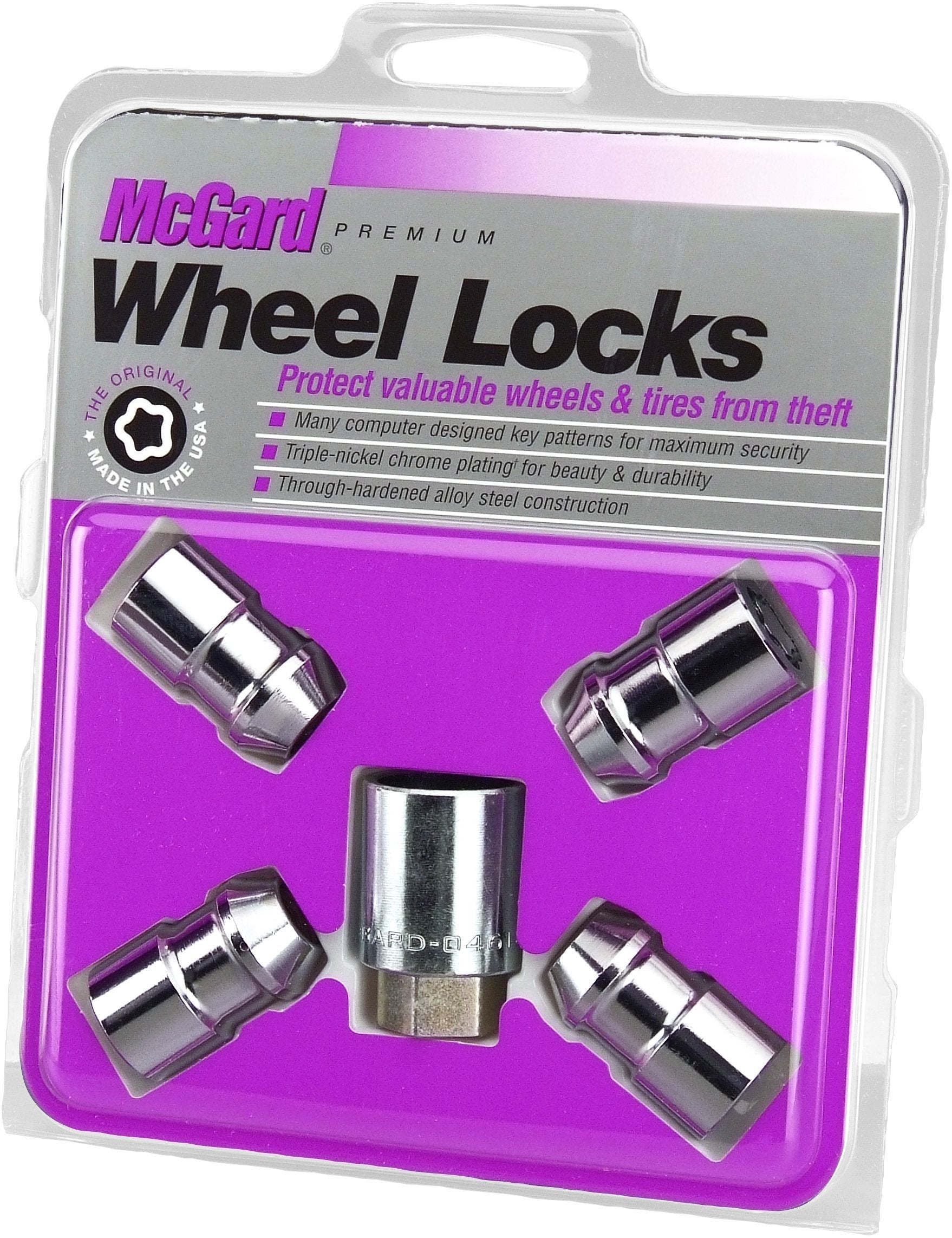 Mcgard 24132 Chrome Cone Seat Wheel Locks (7/16'' - 20 Thread Size) - Set Of 4
