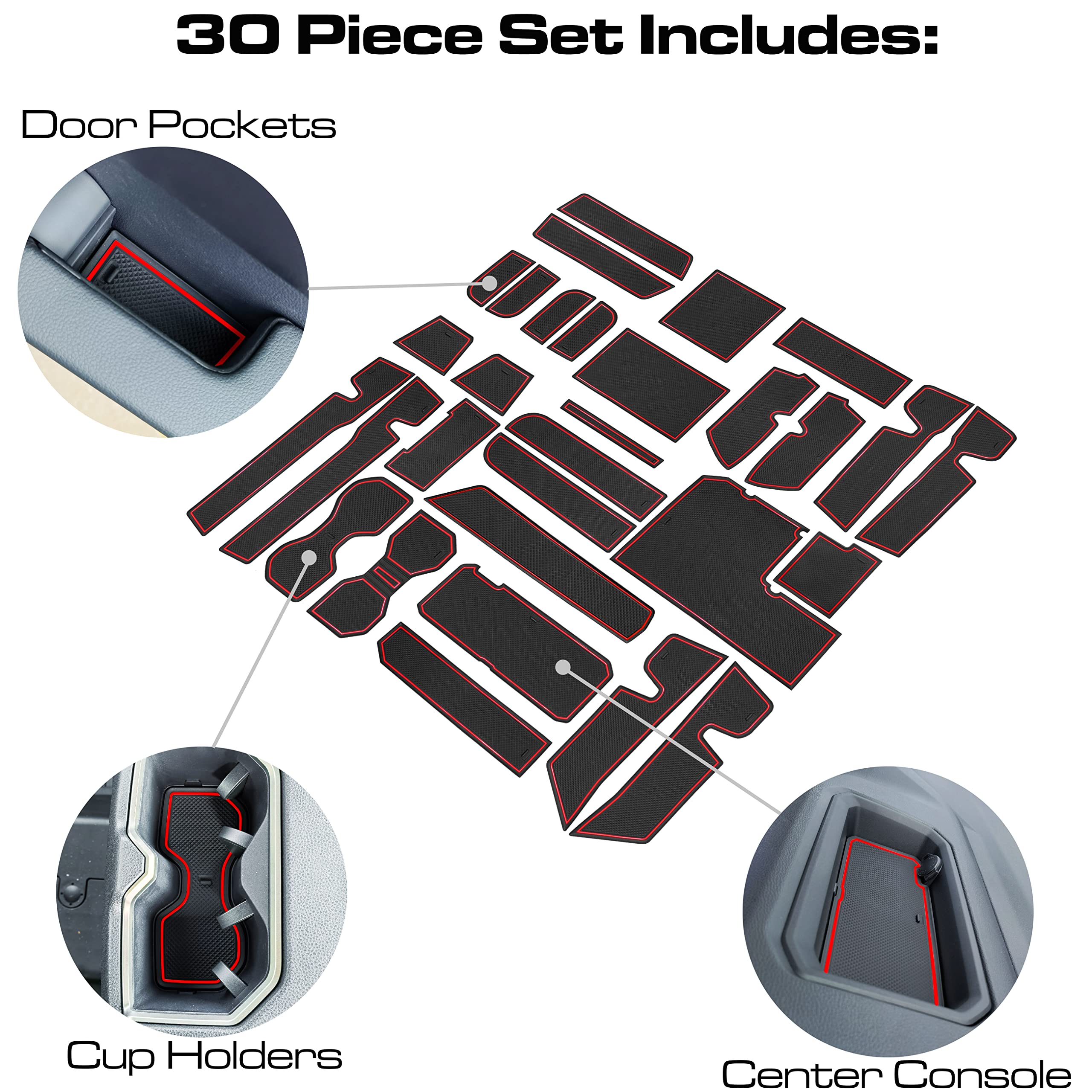 Senshine Custom Liner For Toyota Tundra Accessories 2022 2023 2024 Cup Holder Inserts Center Console Liner Mats Door Pocket Line