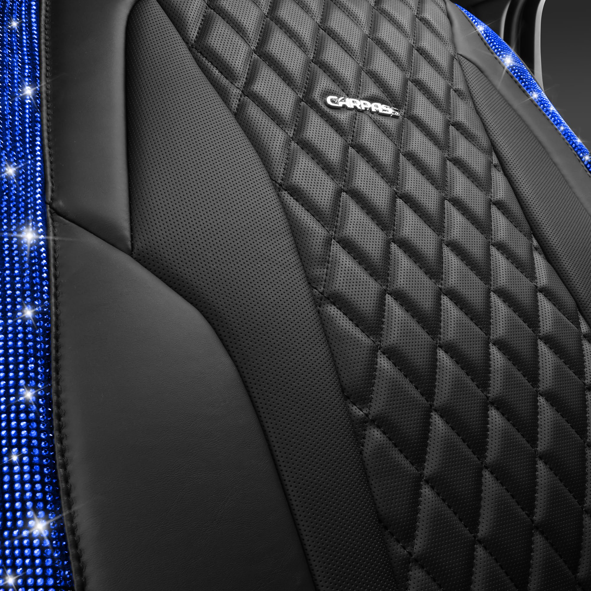 Car Pass Nappa Leather Seat Covers Diamond Bling Car Seat Covers Full Set Universal Cushioned, Waterproof Heavy-Duty Anti-Slip L