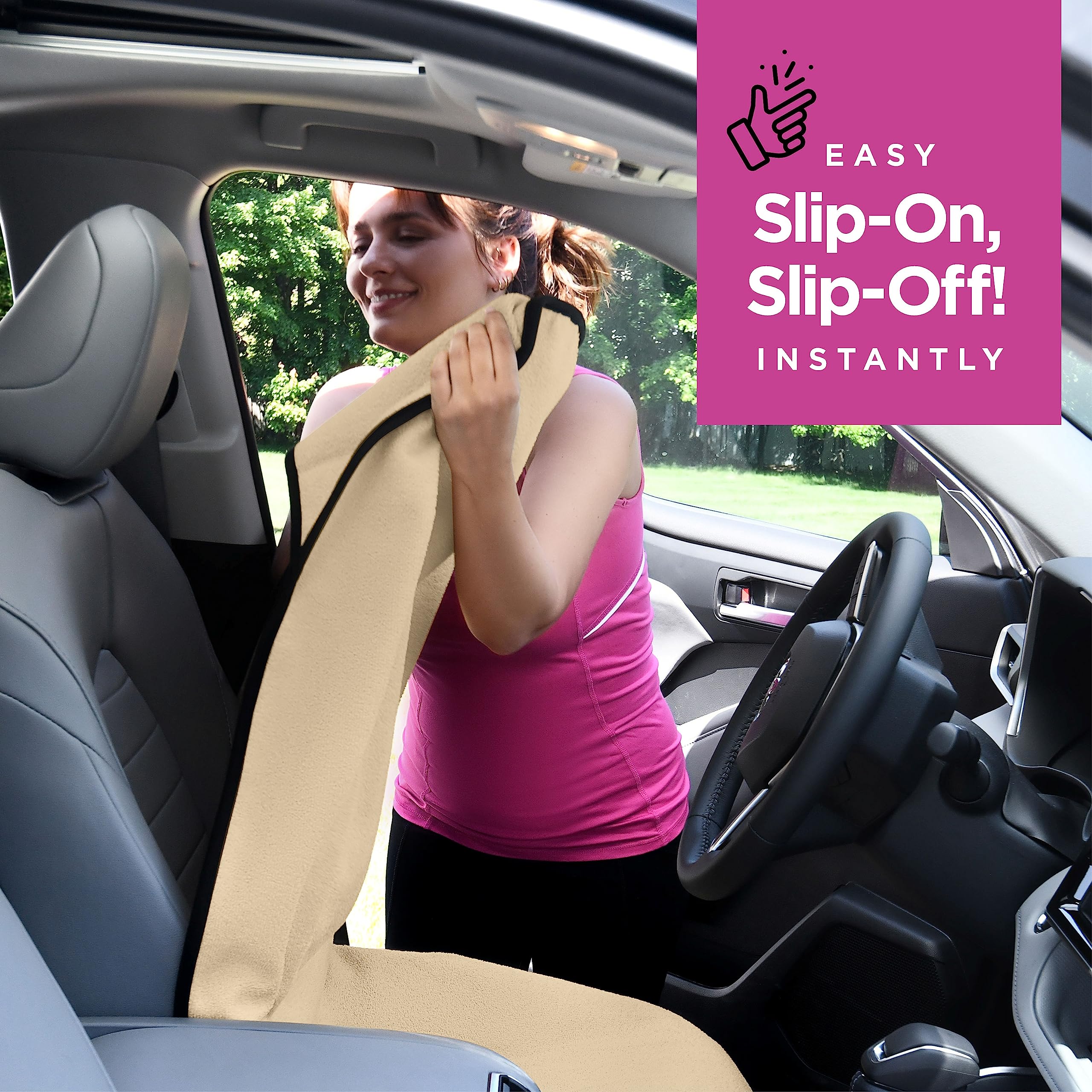 Lebogner Car Seat Towel Cover For Post Gym Workout, Running, Swimming, And Hiking, 2 Pack Universal Fit Anti-Slip Waterproof Swe