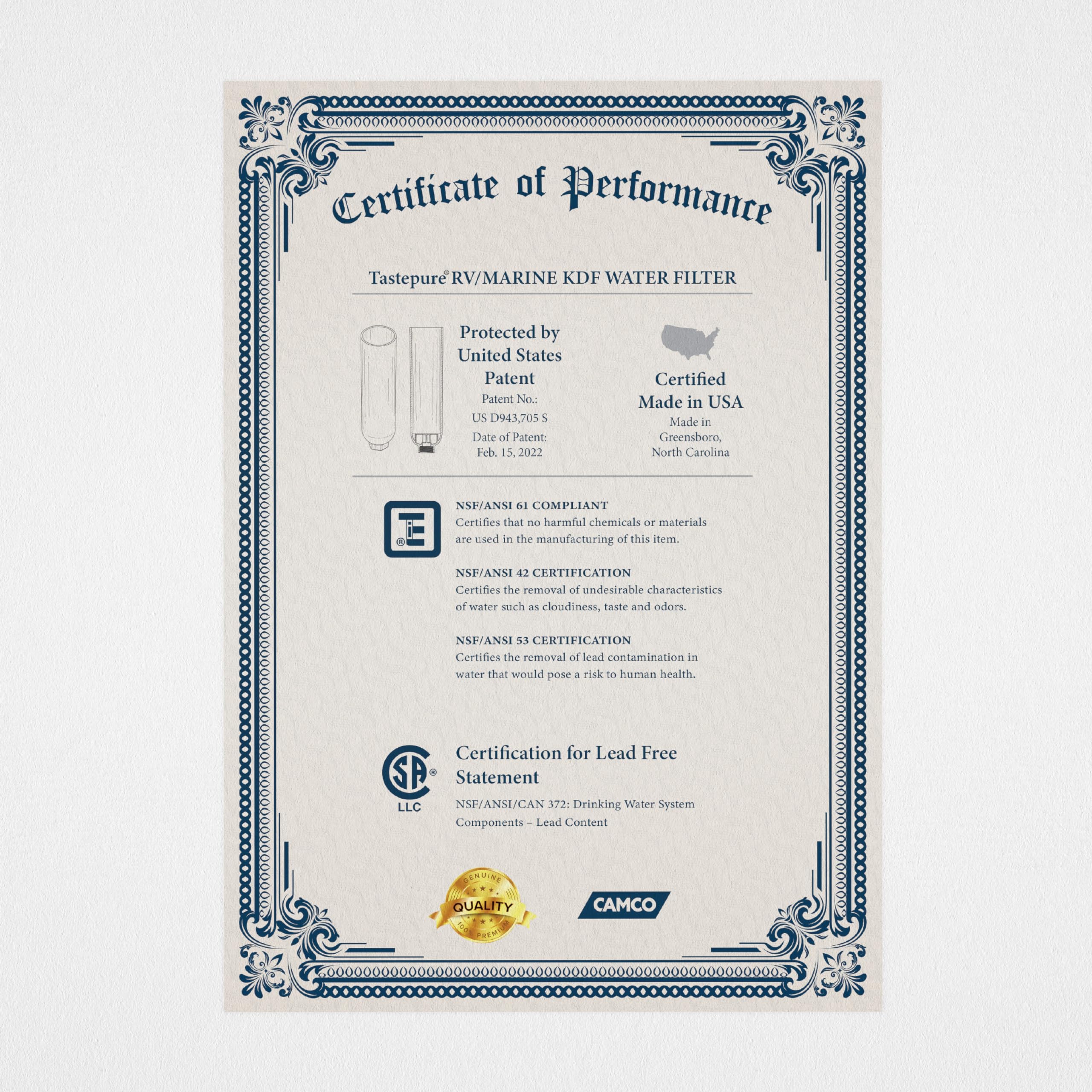 Tastepure Kdf/Carbon Rv Water Filter Pack Of 10