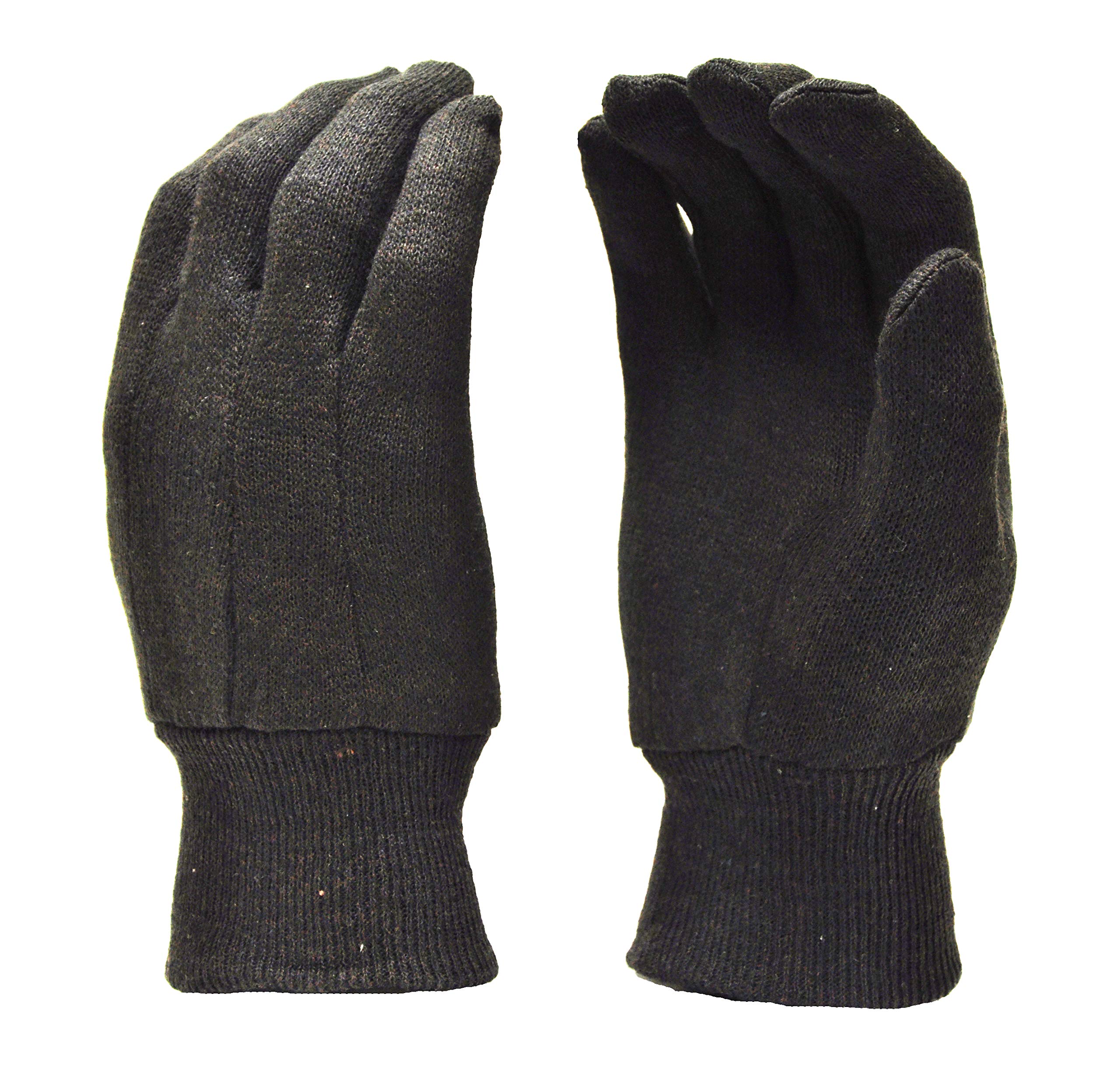 G & F 4408 Heavy Weight 9Oz. Brown Jersey Work Gloves, Knit Wrist, Sold By Dozen (12-Pairs) - Large