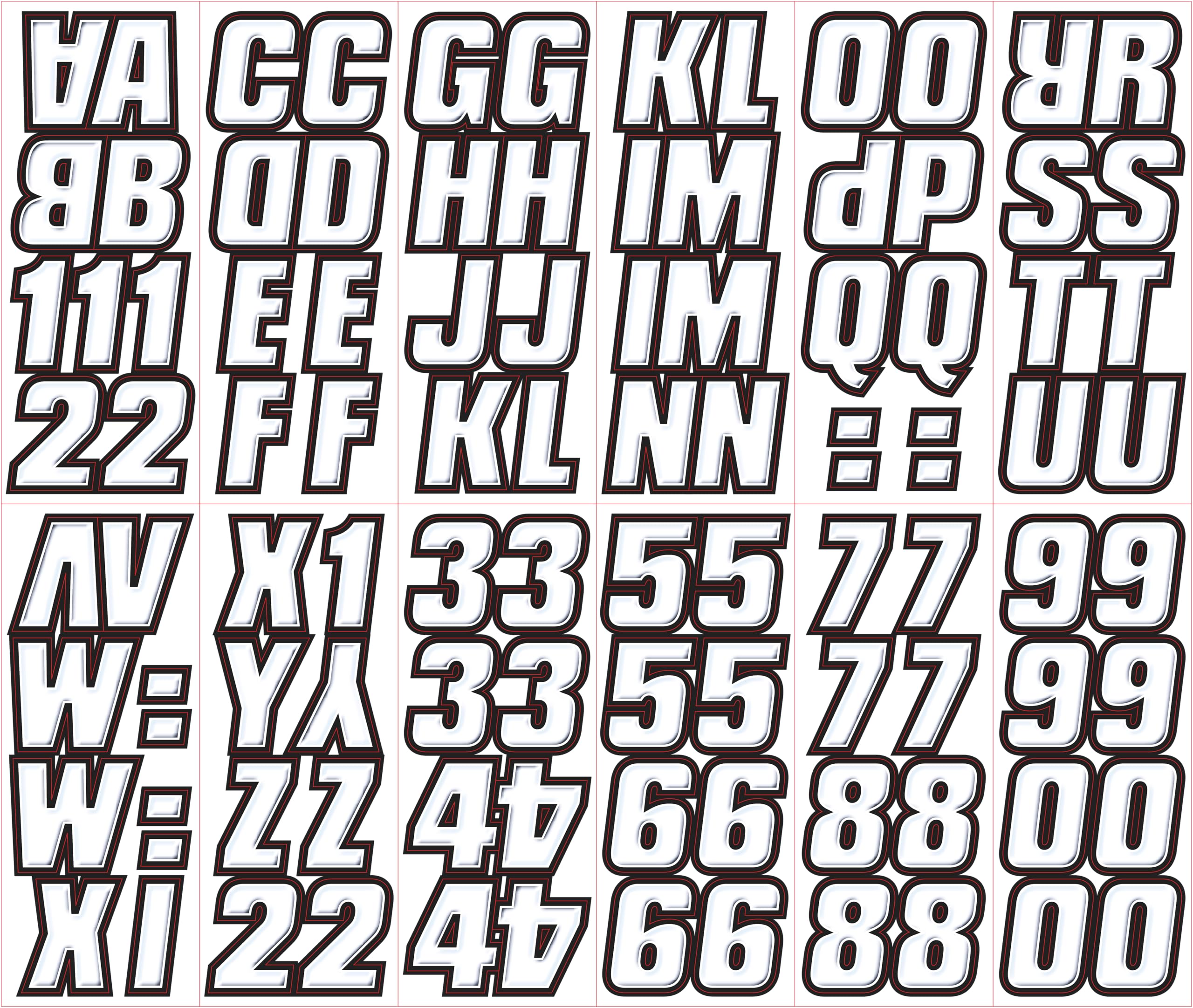 Hardline Products Whblk500 White/Black Number Factory Matched Registration Kit