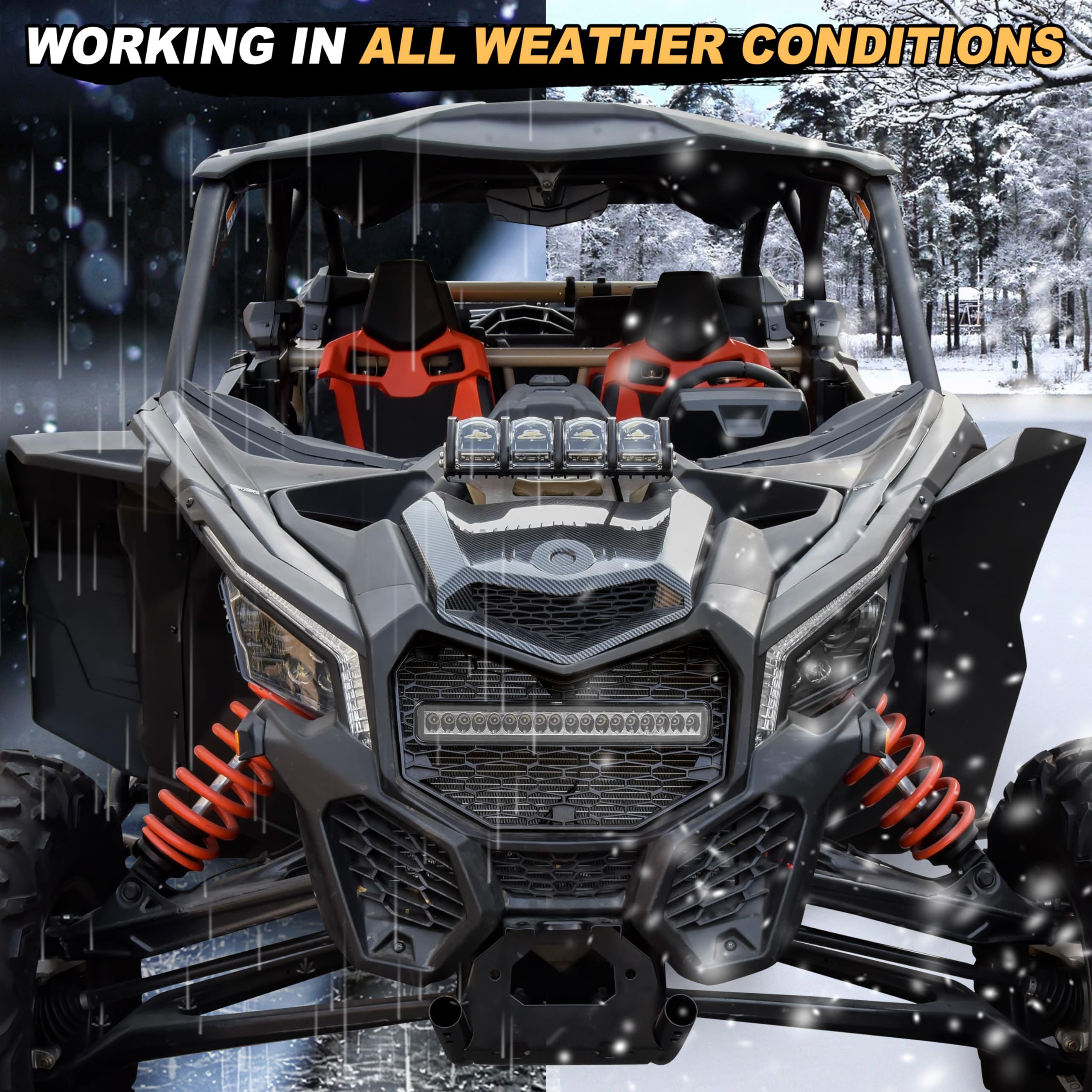 LDETXY Turn Signal Lights Front LED Fang Lights Signature Light Assembly for Can-Am Maverick X3 XDS XRS Max Turbo R Trail Sport