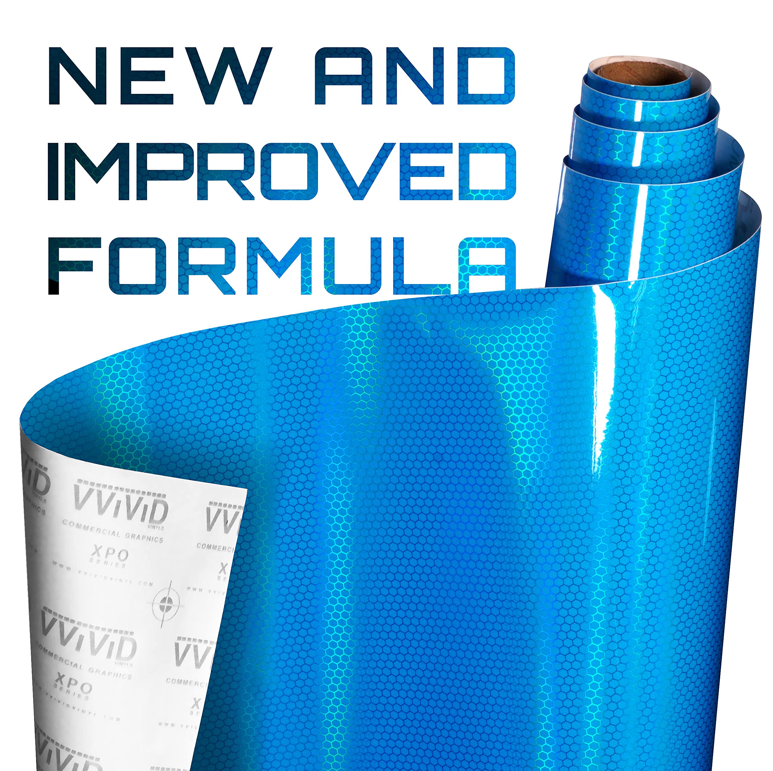 Vvivid Bio Hex+ Air-Tint Headlight Vinyl Roll (15.9'' X 60'', Micro Blue)