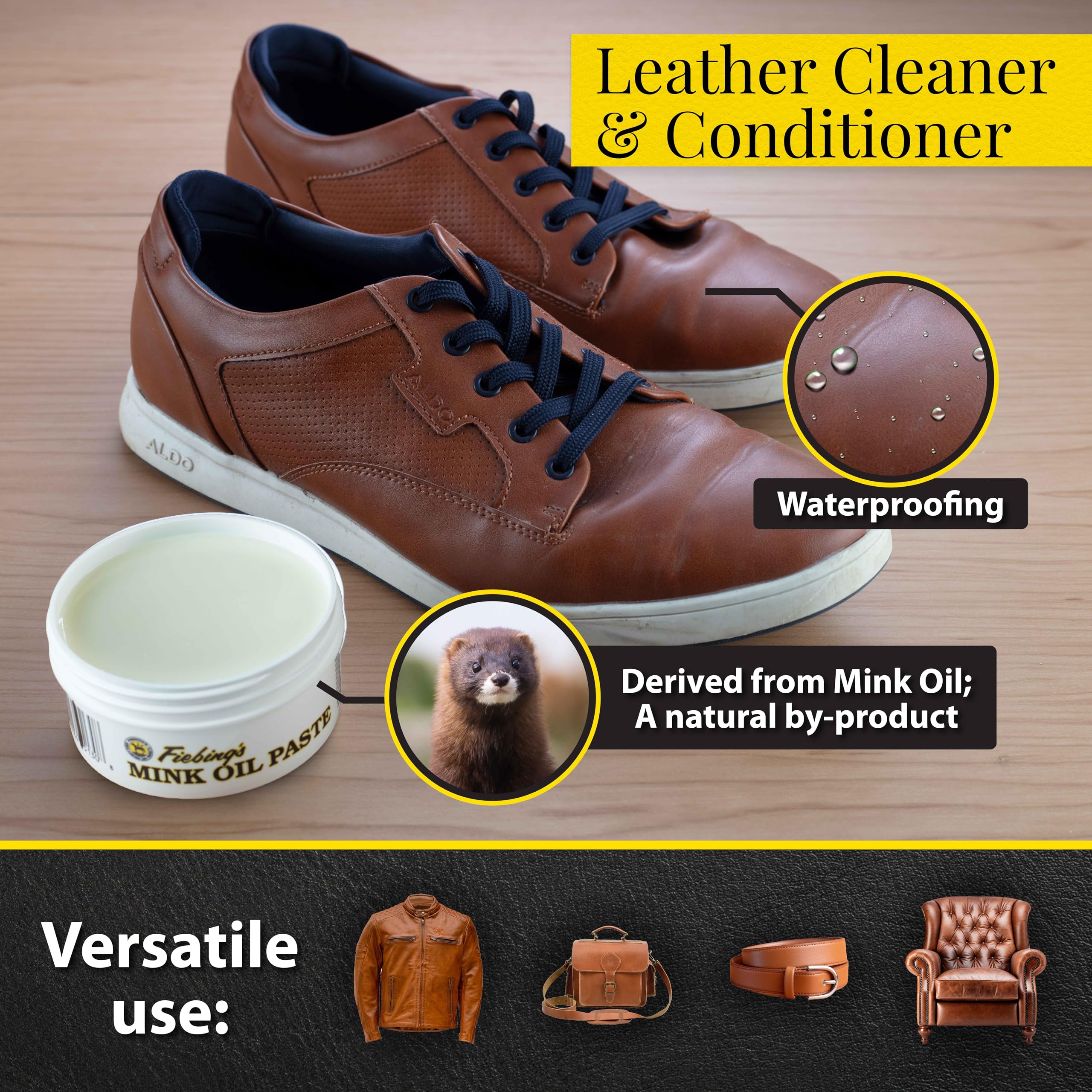 Fiebing'S Mink Oil For Leather Boots (6 Oz) - Leather Cleaner & Conditioner - Waterproof, Preserve, Soften All Smooth Leathercra
