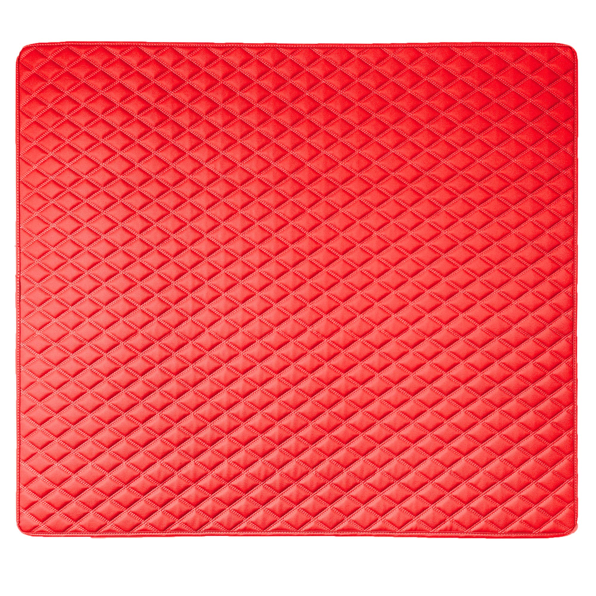 Fh Group F16501 Deluxe Heavy-Duty Faux Leather Diamond Pattern Multi-Purpose Cargo Liner, 46'', Red Color W. Gift- Universal Fit