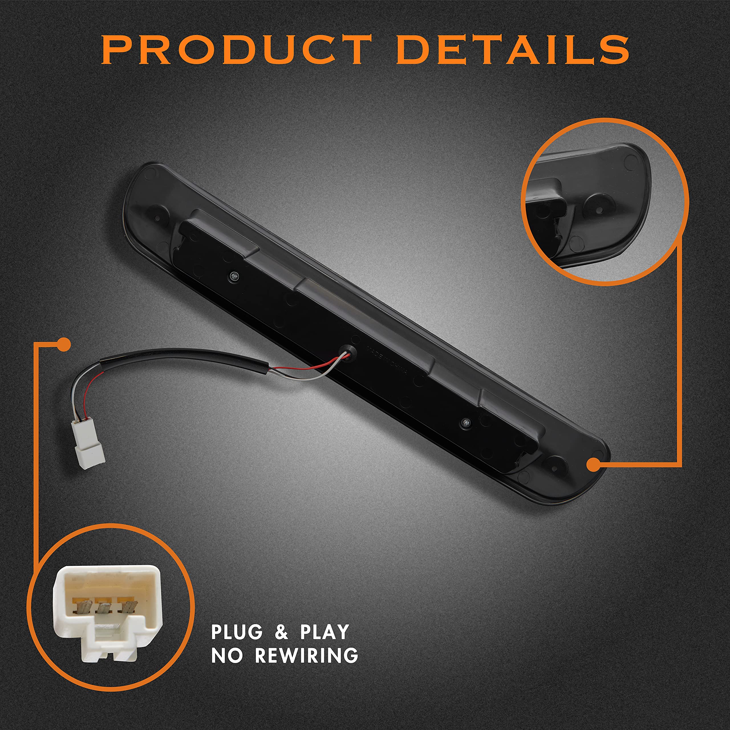 Cxdar Third 3Rd Brake Light, Led High Mount Stop Light Replacement For 2000 2001 2002 2003 2004 2005 2006 Toyota Tundra, Rear Ce