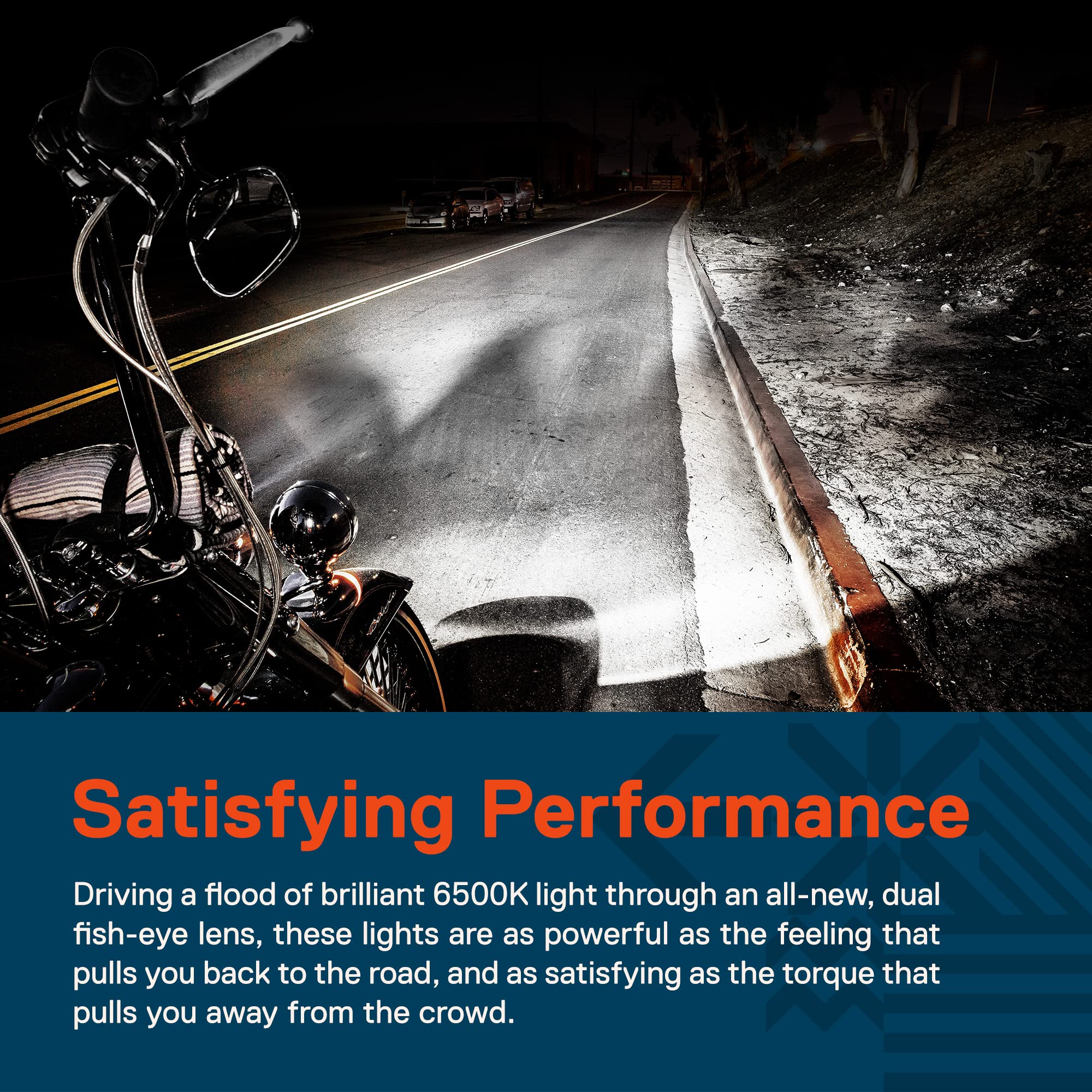 True Mods 2Pc Chrome 4.5'' Led Passing Fog Lights For Harley Davidson Motorcycles [White Halo Drl & Amber Turn Signals] [Advance