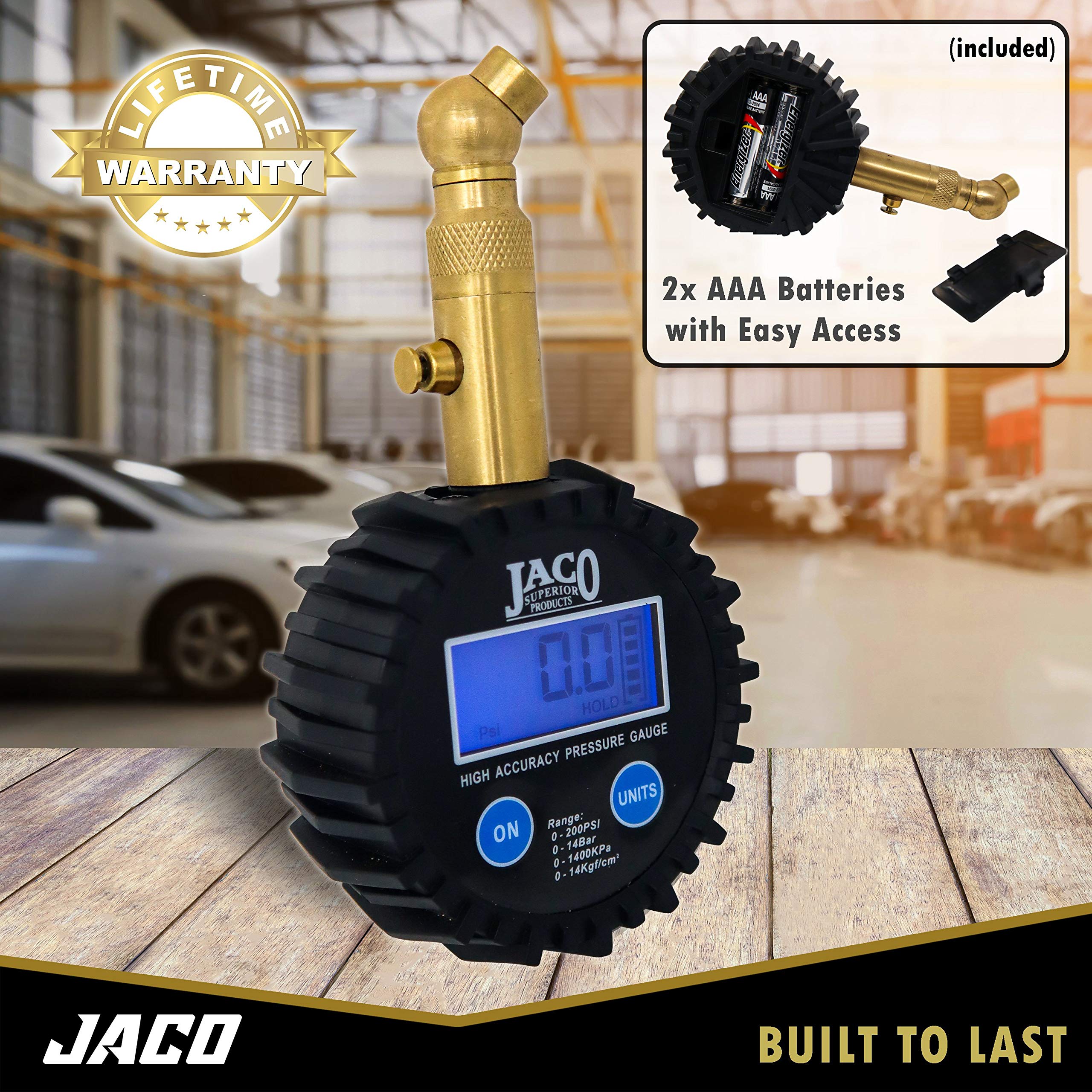 Jaco Elite Digital Tire Pressure Gauge - Professional Accuracy - 100 Psi