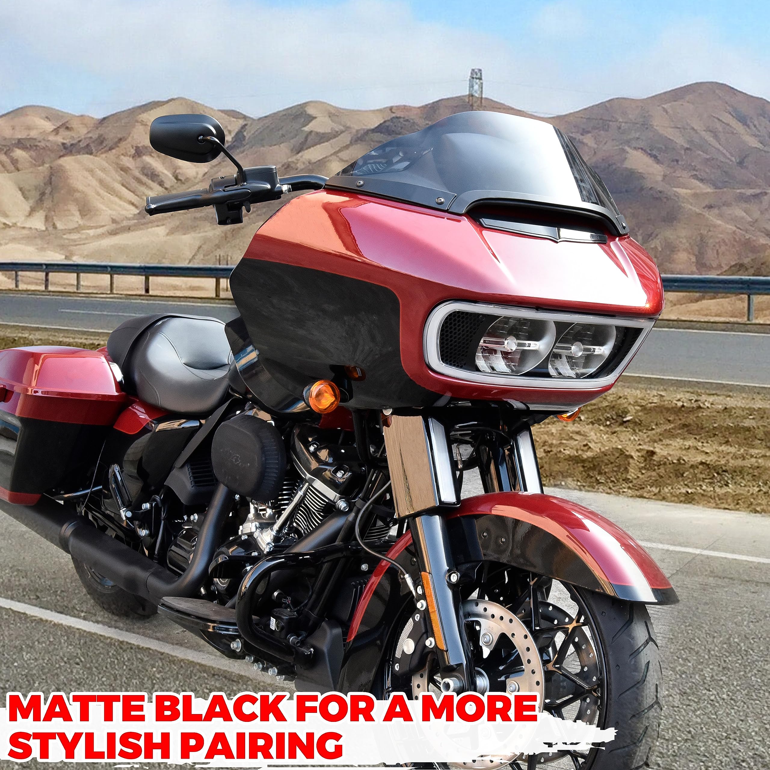 VEISUTOR Split Windscreen Trim Kit for Harley Road Glide 15-23, Black Split Windshield Side Trim Center Trim for Harley Touring