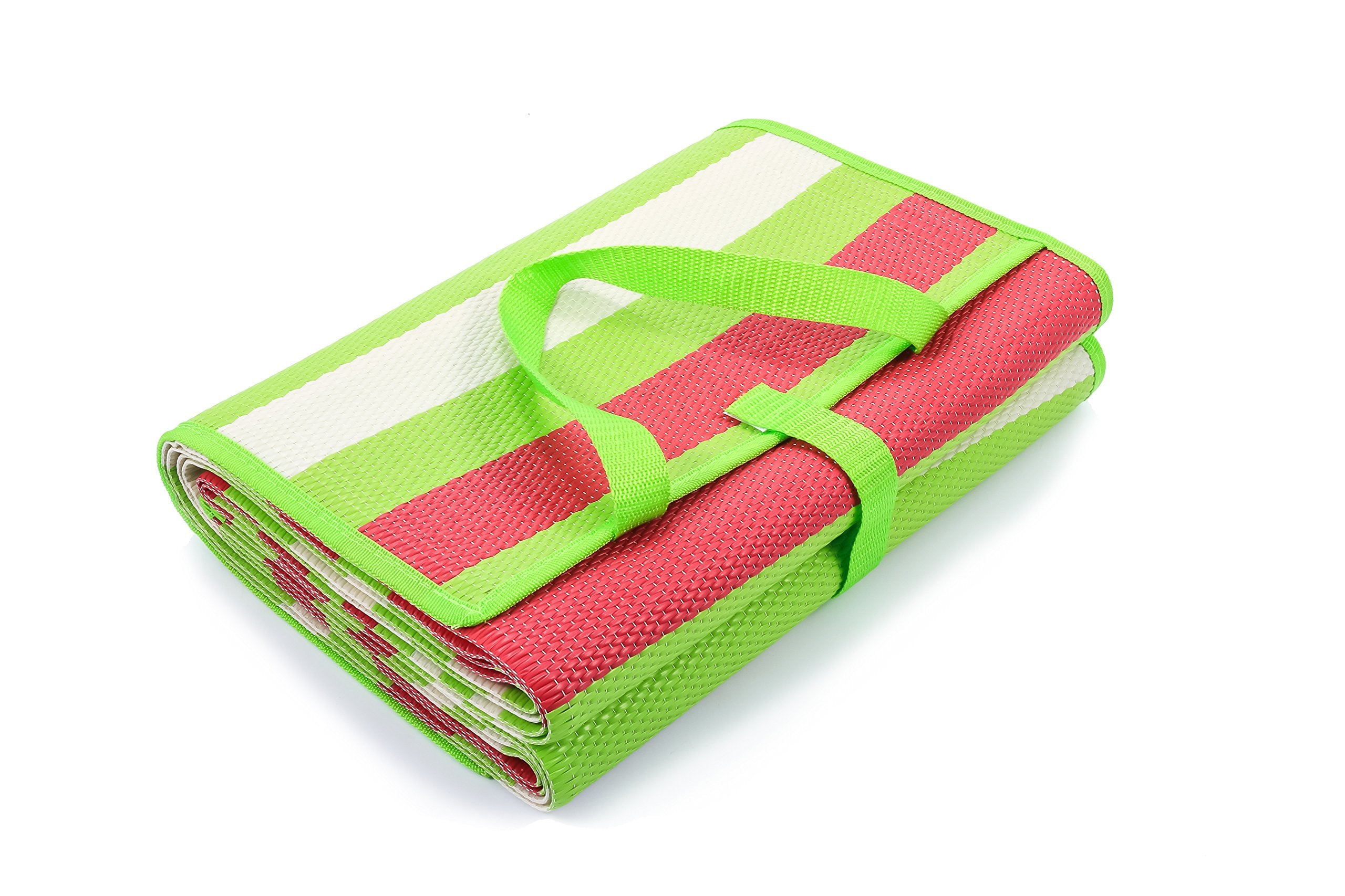 Camco Handy Mat With Strap, Perfect For Picnics, Beaches, Rv And Outings (Green/Red - 60'' X 78'') (42813)