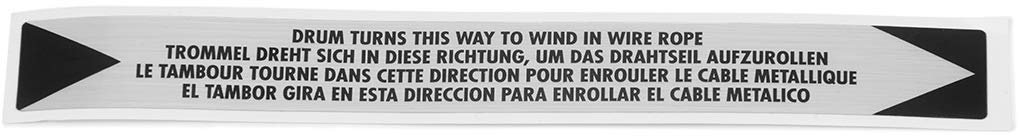 Warn 98391 Service Kit - Drum Rotation Label