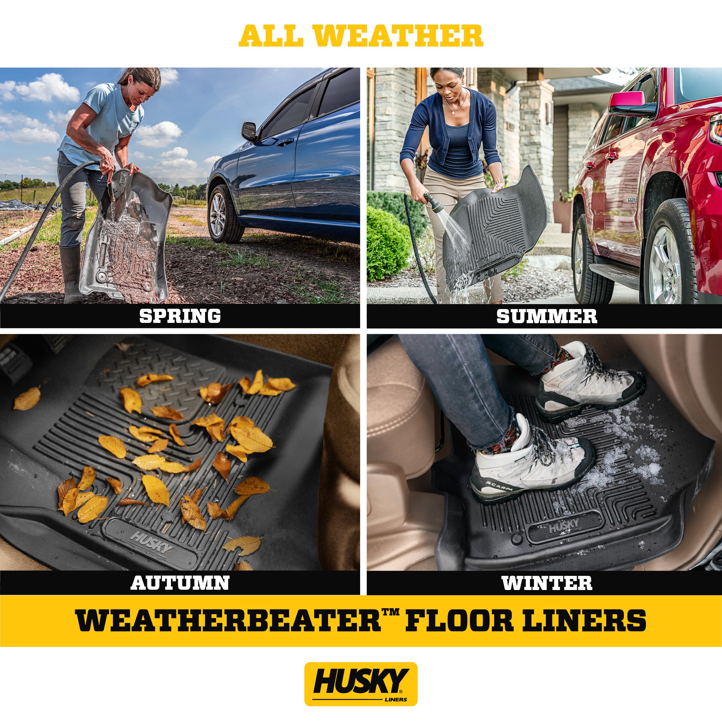 Husky Liners Weatherbeater Floor Mats for 2007-2011 Toyota Tundra, Black, ProGard™ Formula, Front & 2nd Row, Model 98581