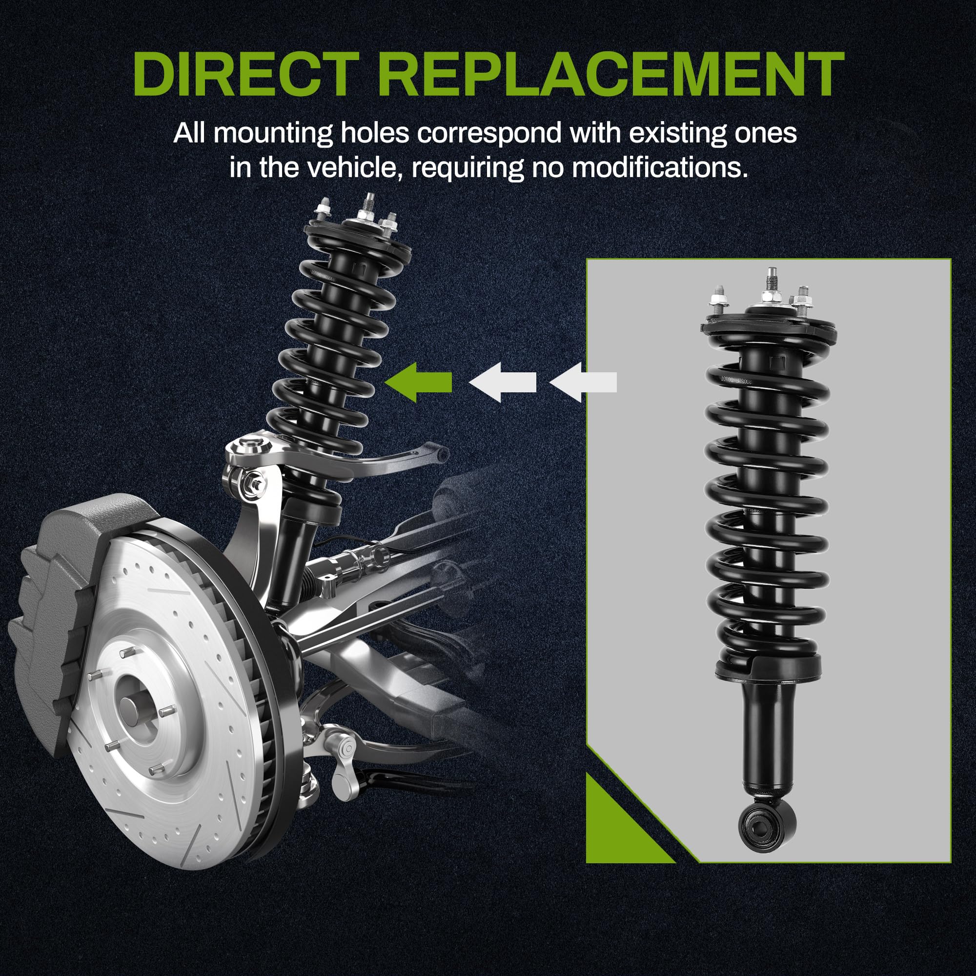 Autosaver88 Front & Rear Pair Complete Quick Struts Shocks Compatible With 2000-2006 Tundra