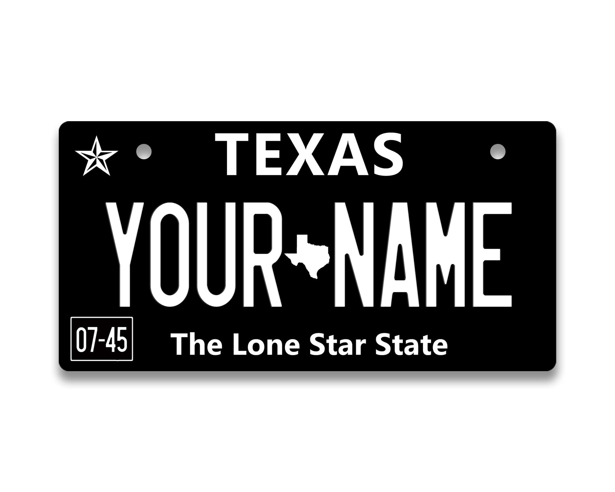 Brgiftshop Personalized Motorcycle License Plate Texas Blackout Holiday 2021 State 4X7 Inches Custom Name Moped Golf Cart Auto Tag