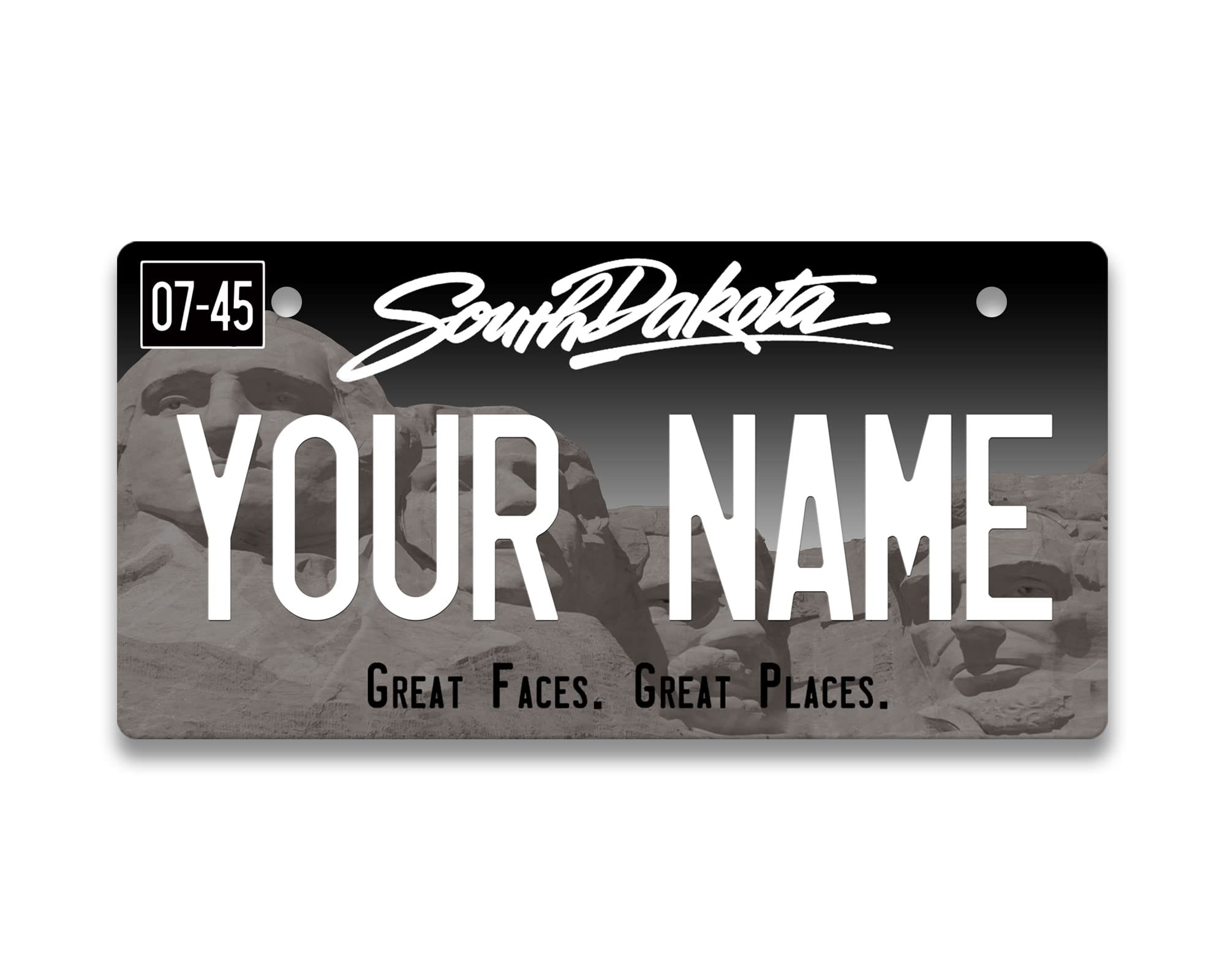 Brgiftshop Personalized Motorcycle License Plate South Dakota Blackout Holiday 2021 State 4X7 Inches Custom Name Moped Golf Cart Auto Tag