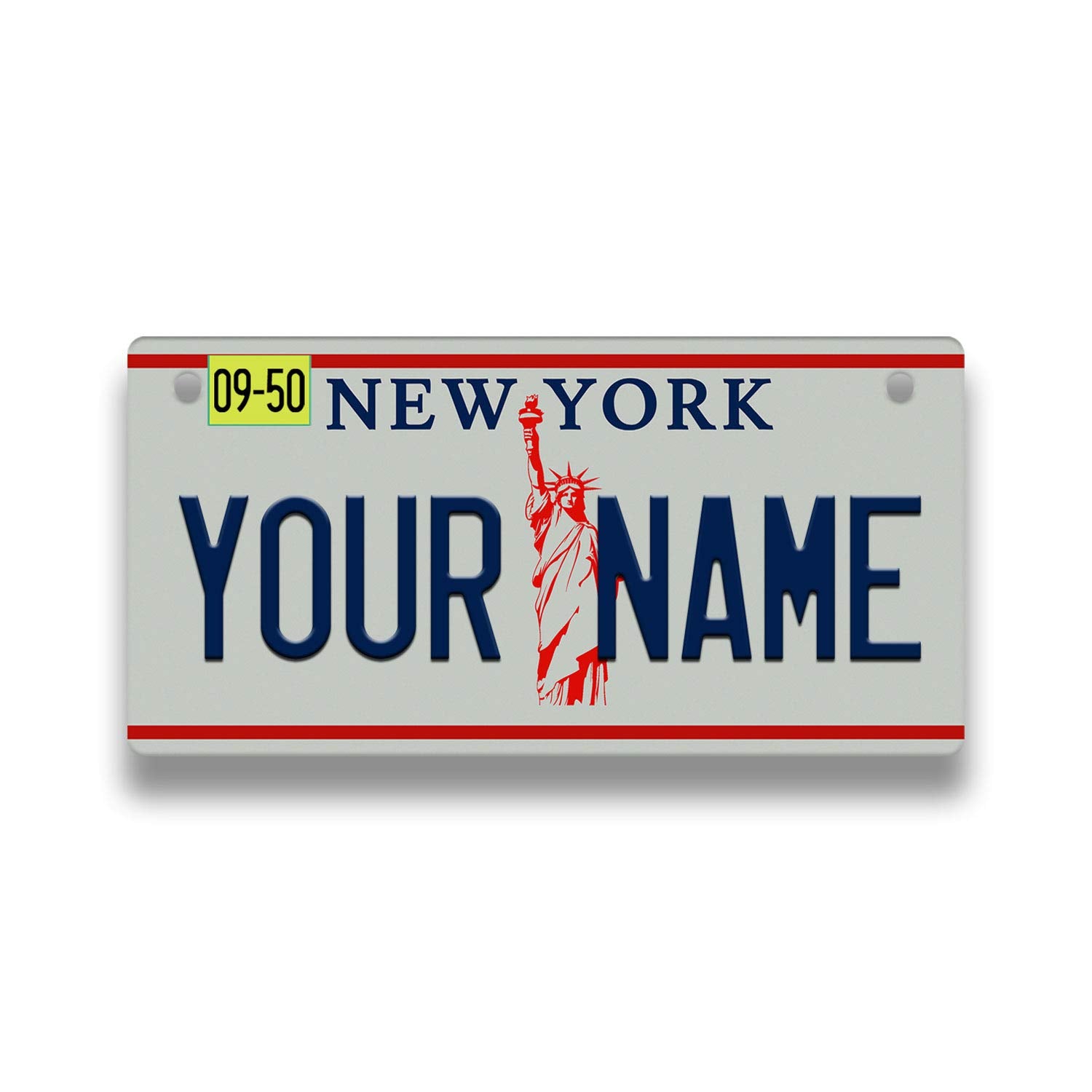 Brgiftshop Personalized Motorcycle License Plate 1990S New York State 4X7 Inches Custom Name Moped Golf Cart Auto Tag