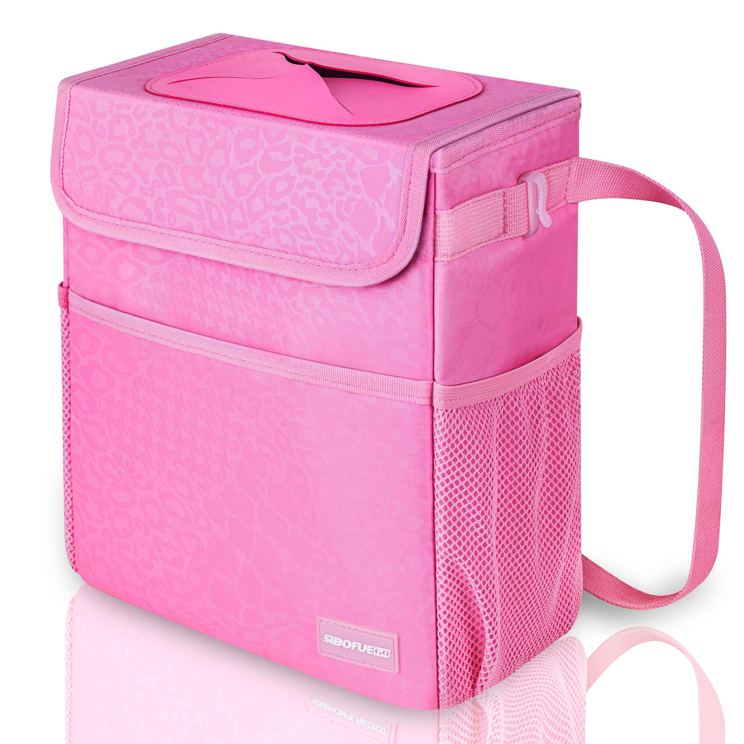 Sibofuego Car Trash Can Cute - Multifunctional Interior Car Accessory For Women, Car Organizer And Storage With Adjustable Strap