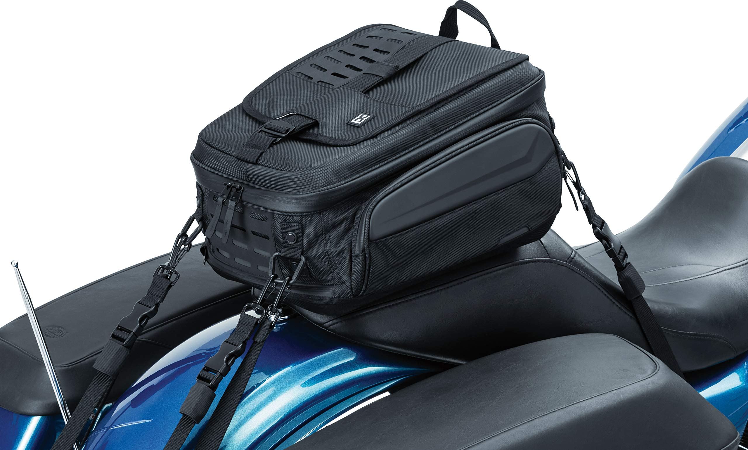 Kuryakyn 5256 Xkursion Xb Ambassador Tail Bag: Weather Resistant Motorcycle Travel Luggage With Mounting Straps, Black