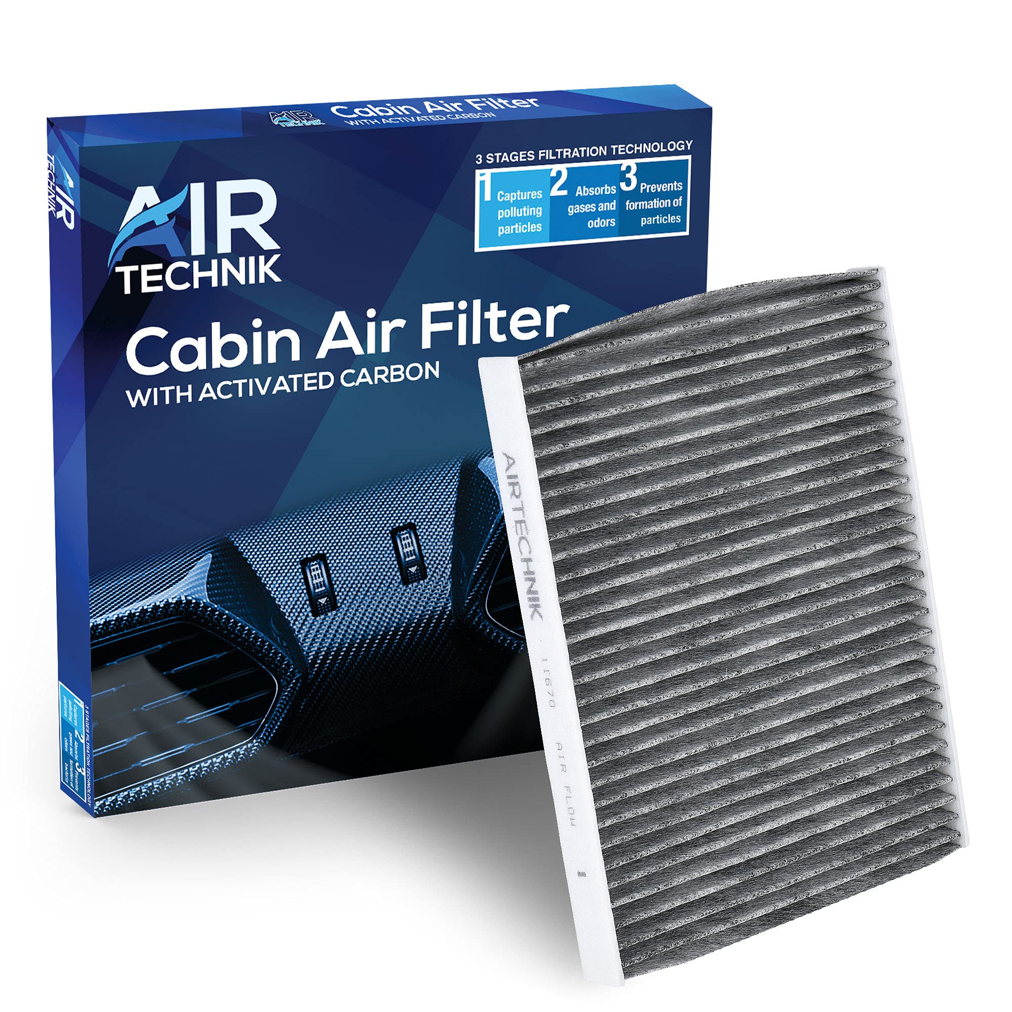 Airtechnik Cf11670 Cabin Air Filter W/Activated Carbon | Fits Ford Ecosport 2018-2022, Fiesta 2011-2019 - Be8Z-19N619-A