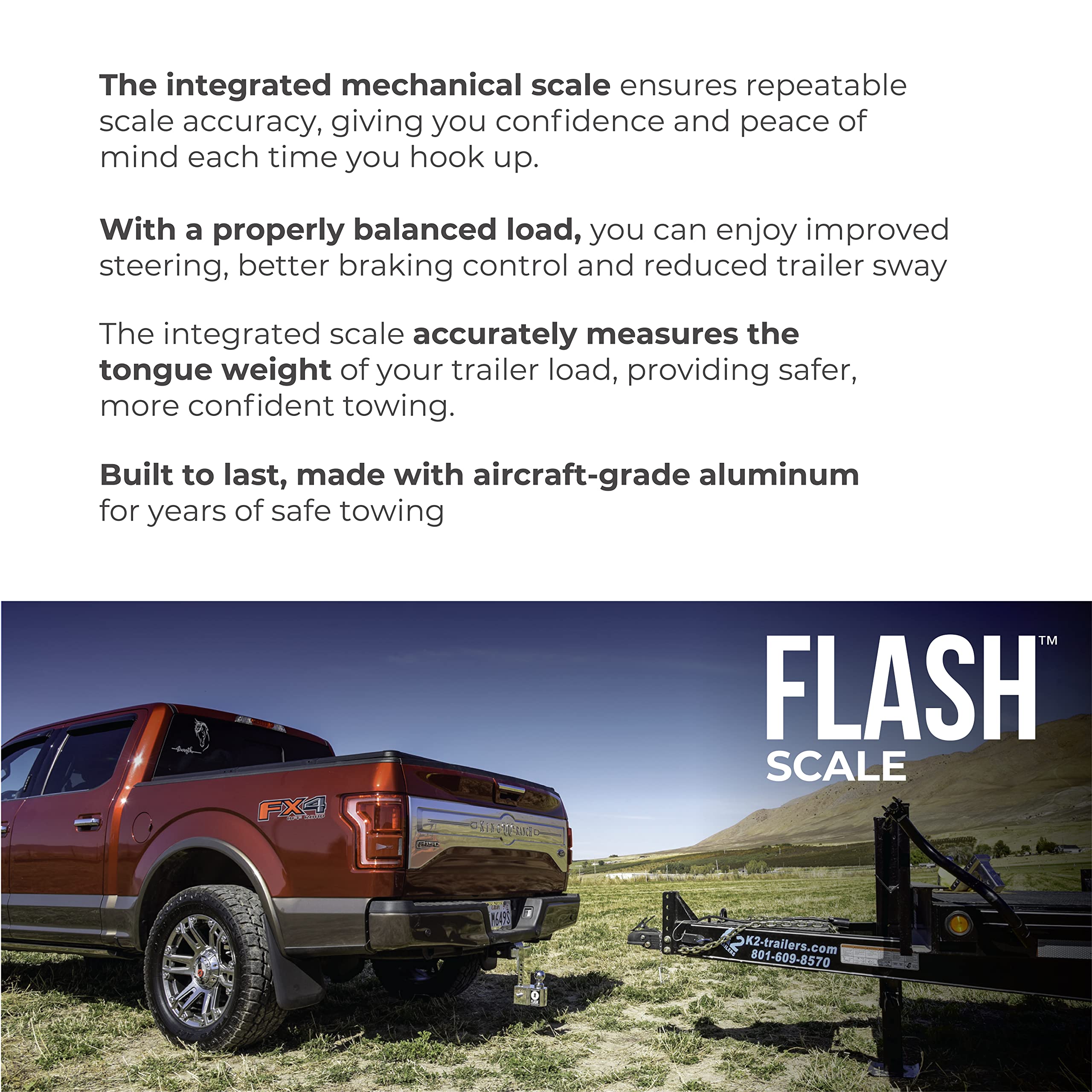 Fastway Flash Scale Ball Mount 48-00-8600 With 6 Inch Drop, 2 Inch Shank, And Chrome Plated Balls (6 Drop)