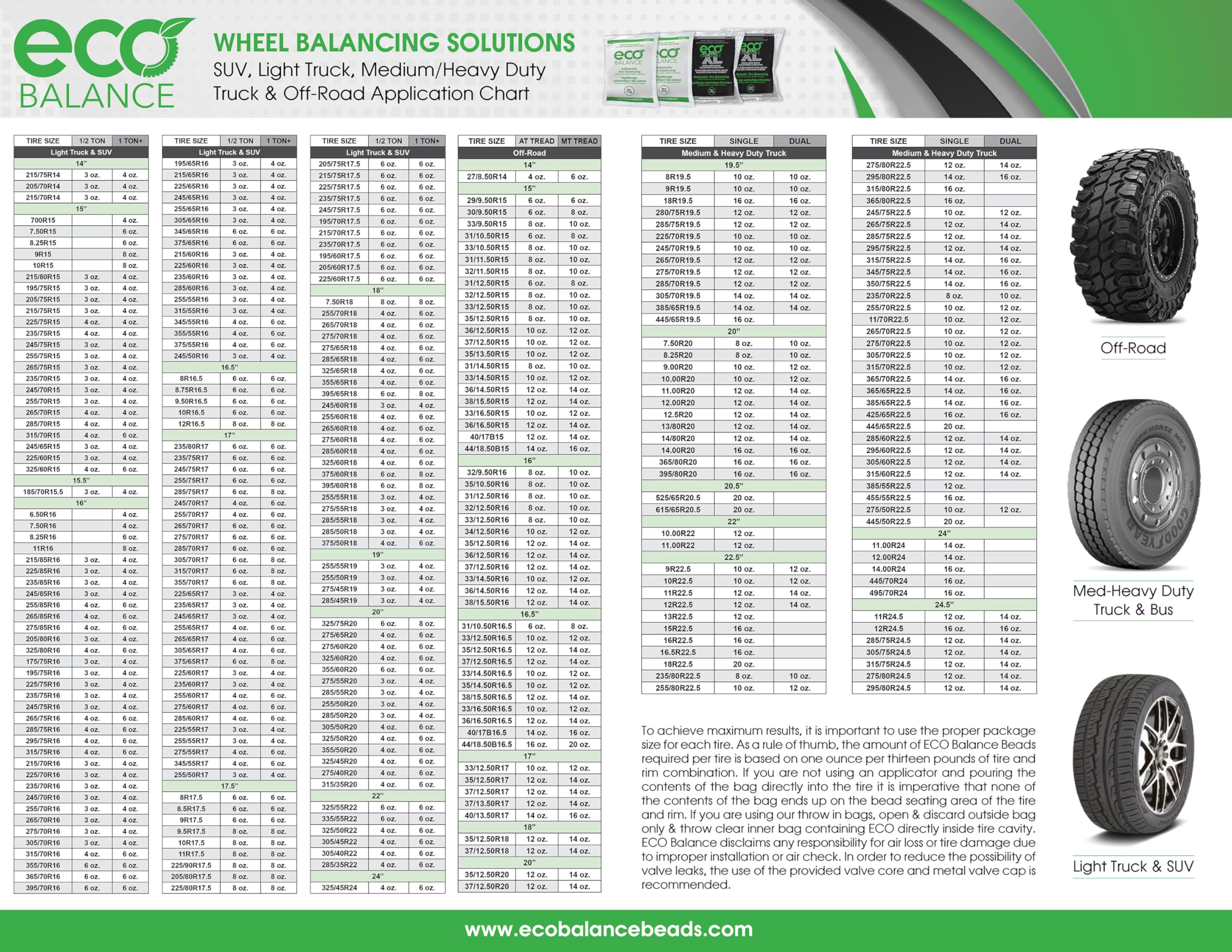 Eco Balance 18-Ebbxl Eco Xl Extreme Condition Tire/Wheel Balancing Beads - Off-Road Vehicles, Light Duty Truck Tires, (1) 18Lb B