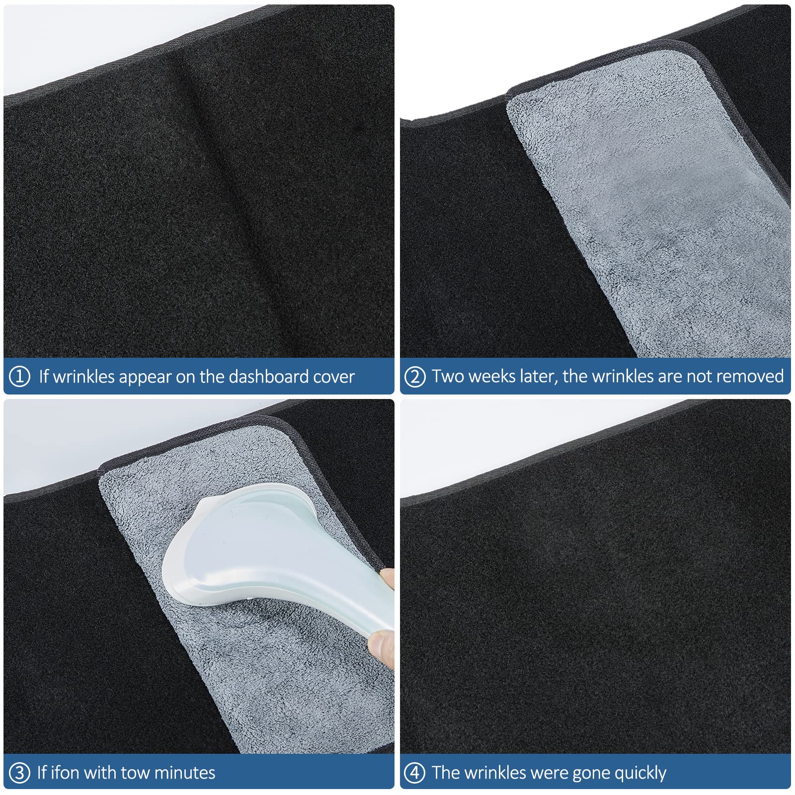 Dashboard Dash Cover Mat Carpet Compatible With 07-14 Chevy Tahoe Suburban Denali Avalanche Gmc Yukon/Xl,07-13 Chevy Silverado Sierra Without Dash Speaker And Only One Glove Box(Airbag Box Can Open)