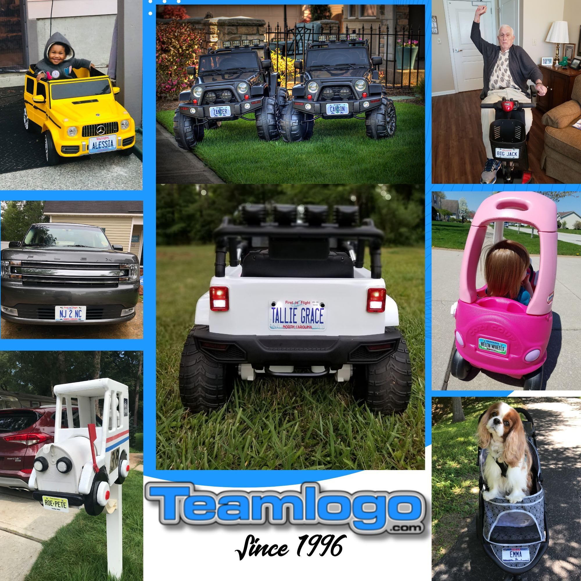 Teamlogo - Personalized Rhode Island License Plate - Custom Aluminum Name, Text, Number Plate - Customized Golf Cart Accessories