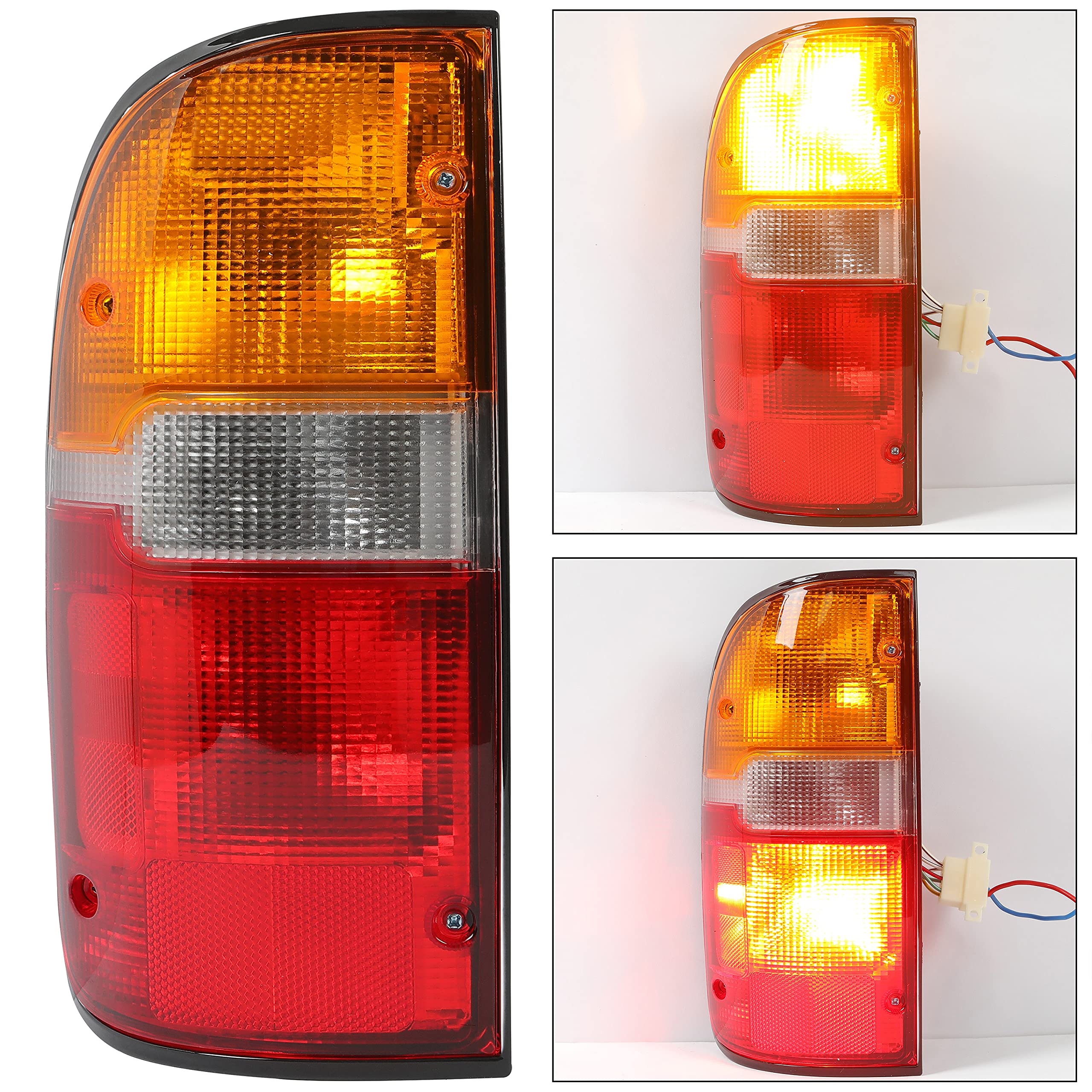 Ecotric Tail Light Compatible With 1995-2000 Toyota Tacoma Truck Lamp Taillight Rear Signal Brake Light Driver Side Left W/Bulb(S) Replacement For To2800116 8156004030