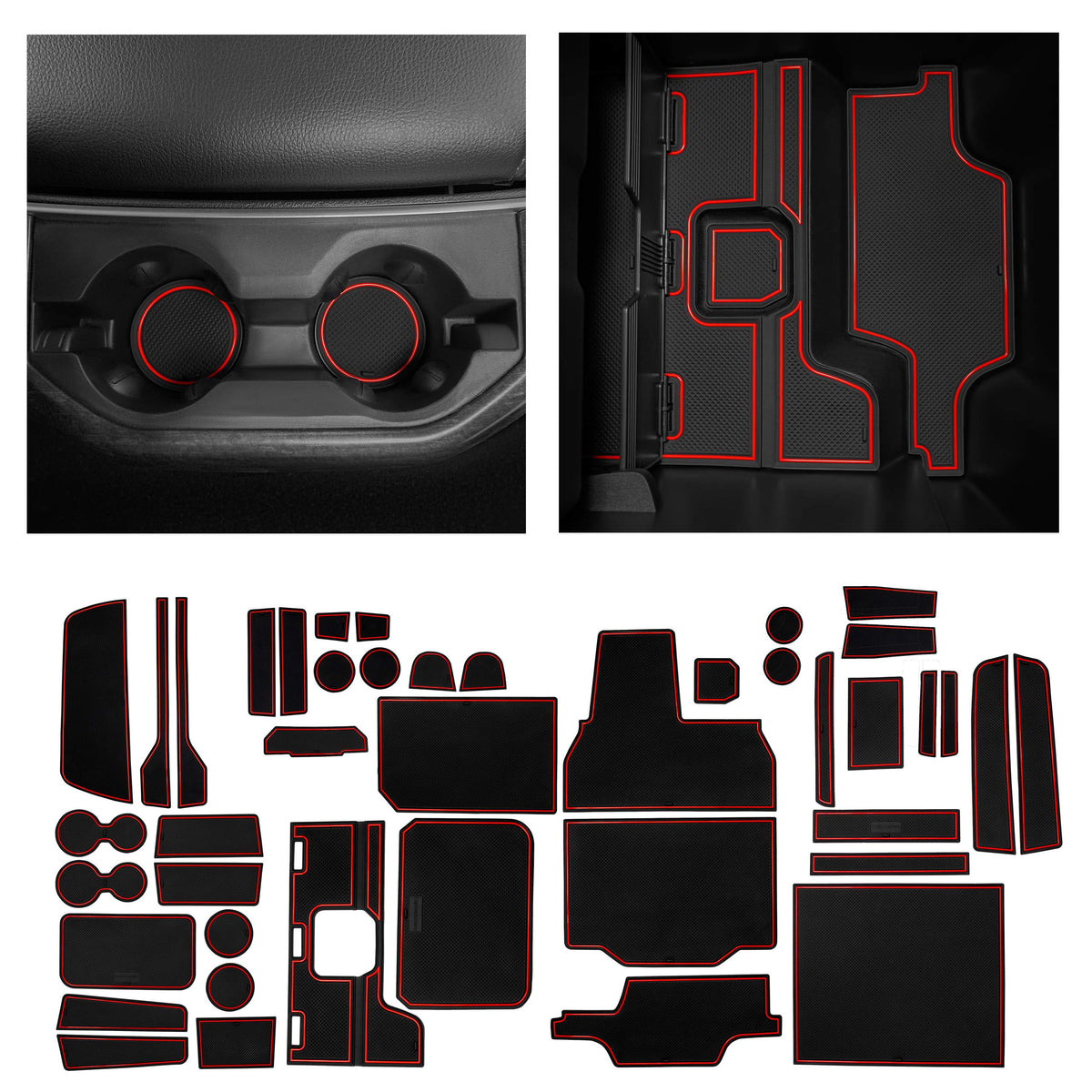 CupHolderHero 2019-2023 (DT) - Bucket Seats - Crew CAB/RED Trim
