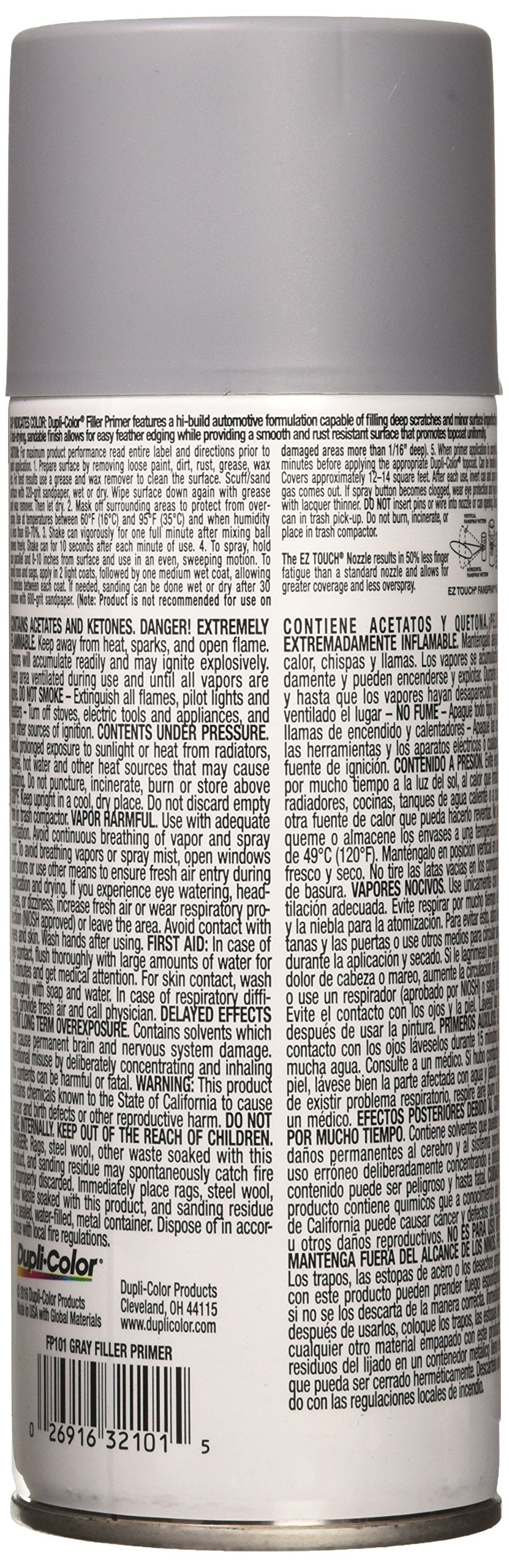 Dupli-Color Fp101-6 Pk Scratch Filler Primer, Gray - 11 Oz. Aerosol Can