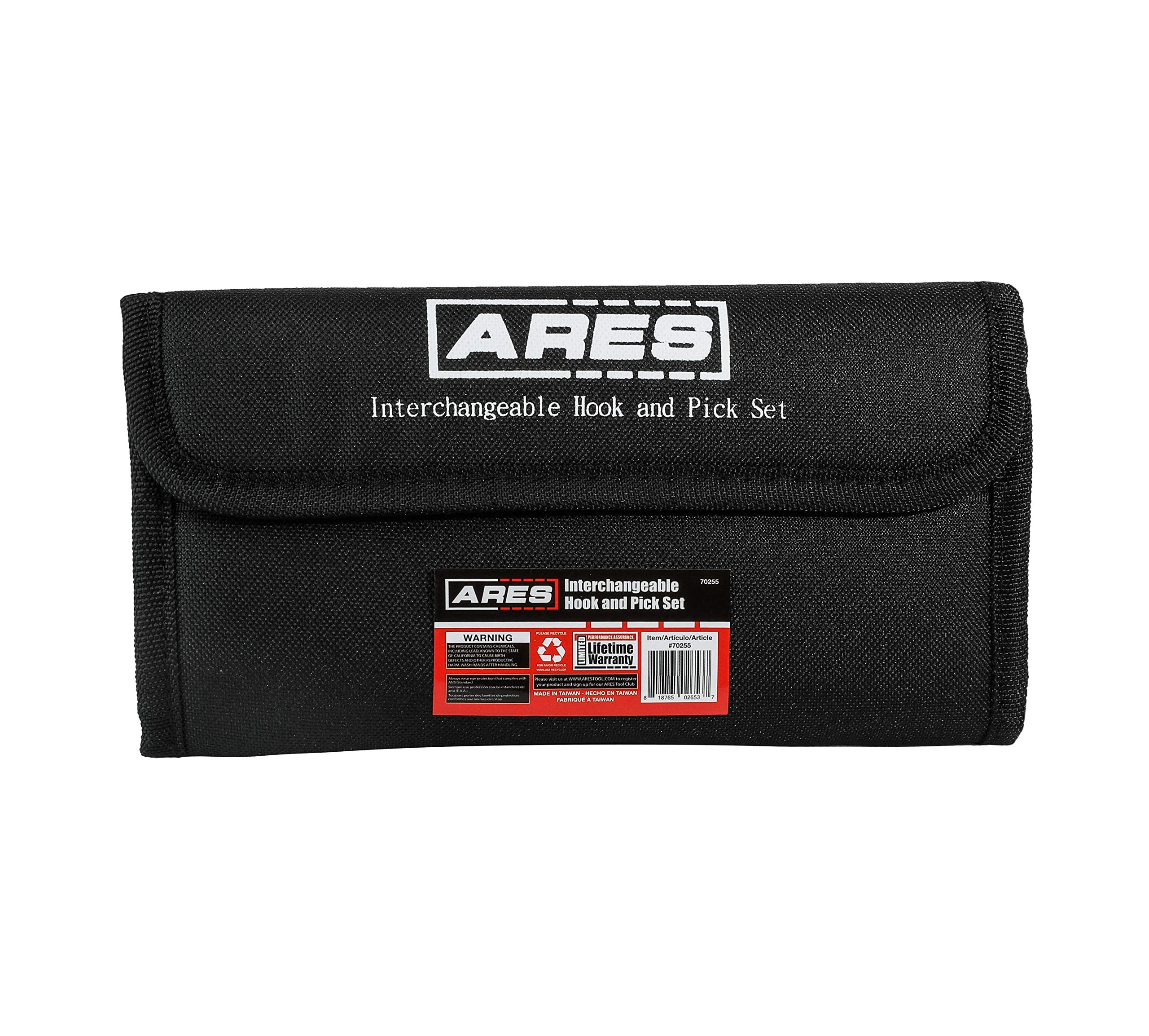 Ares 70255 - Interchangeable Hook And Pick Set - 6-Piece Set Includes Convenient Storage Pouch - Chrome Vanadium Steel Shafts -