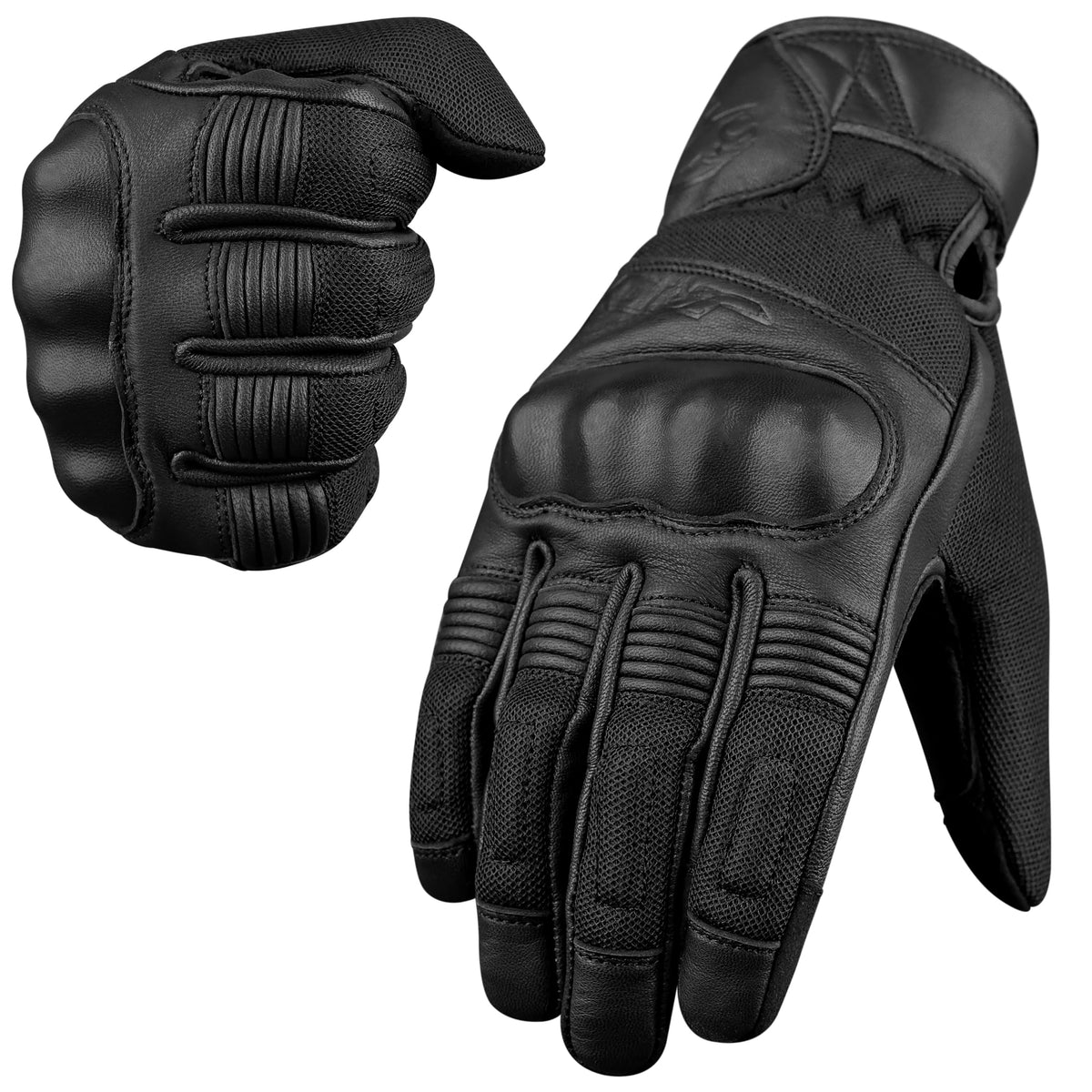 J.A.G. Motorcycle Gloves - Premium Leather Perforated Motorcycle Glove for Men with Knuckle Protection | Touchscreen Motorbike R