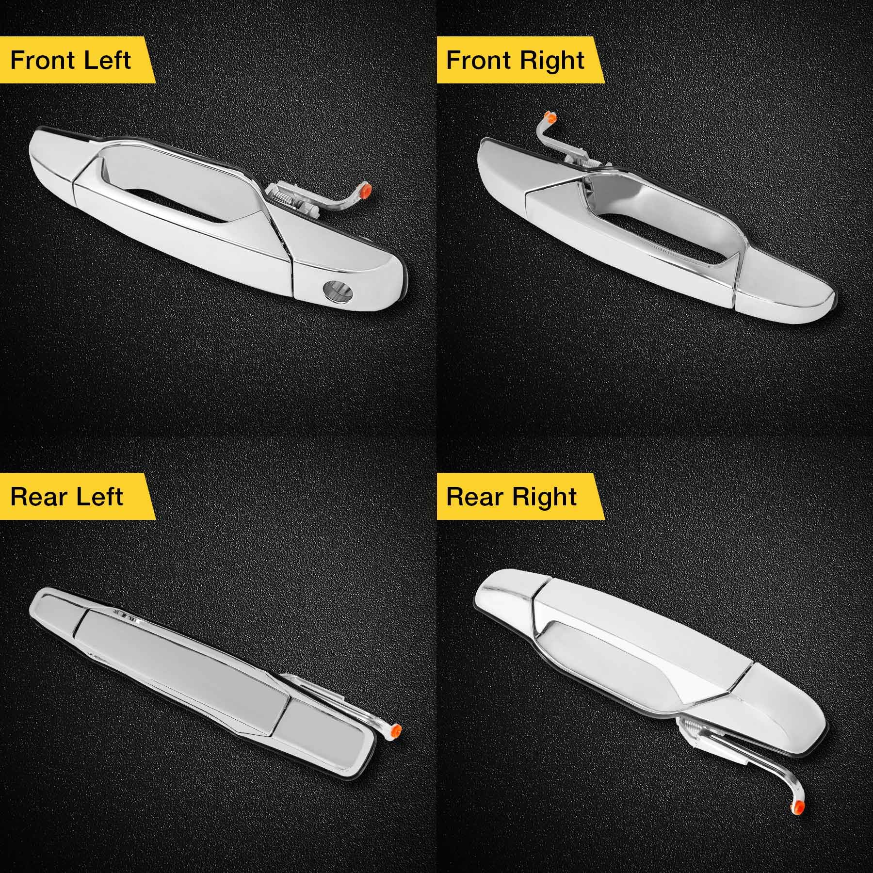 4Pcs Exterior Chrome Door Handle Front Rear Driver & Passenger Side | For 2007-2014 Chevy Silverado Suburban Tahoe Avalanche, Gm