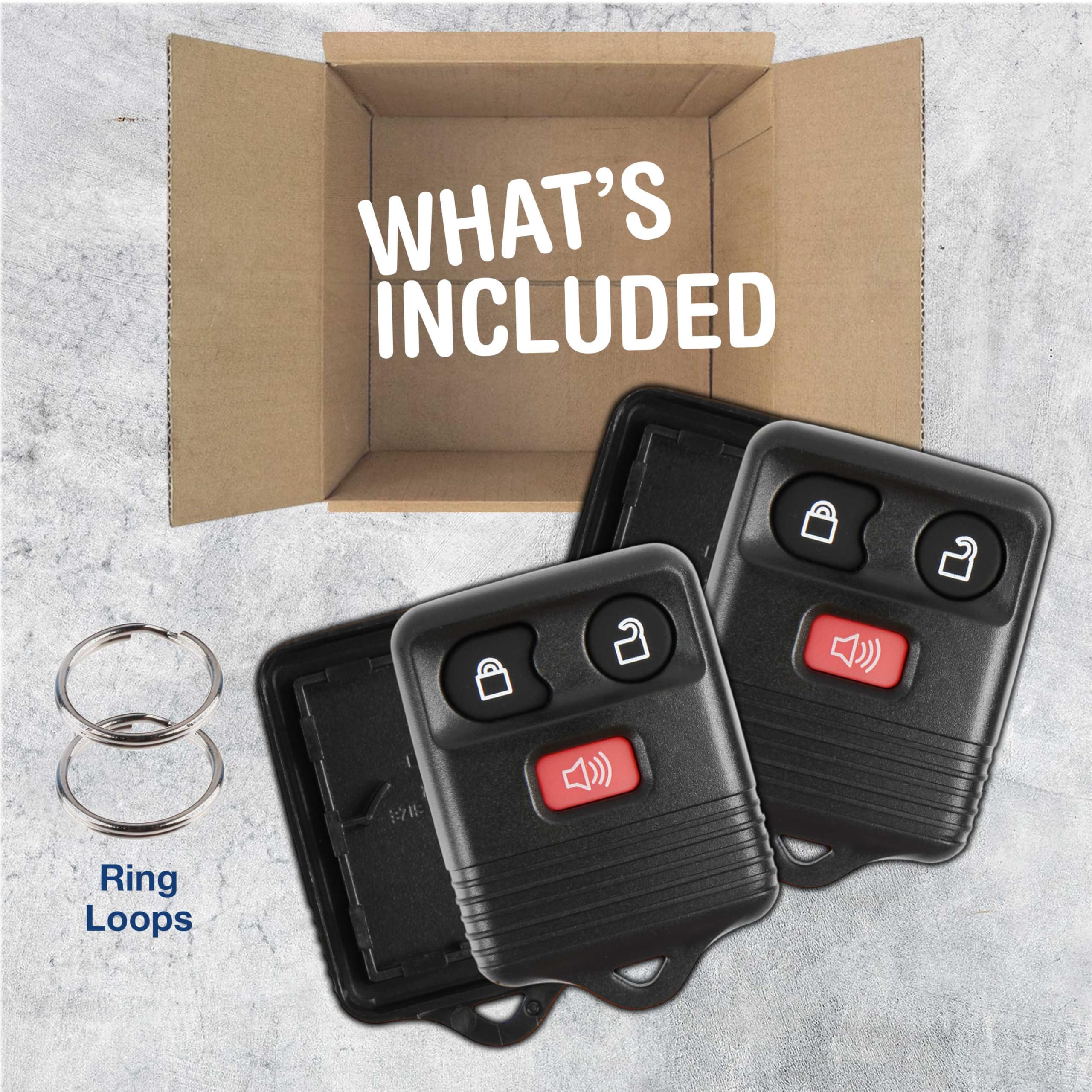 2X Keylessoption Key Fob Cover Case Replacement For 1998 1999 2000 2001 2002 2003 2004 2005 2006 2007 2008 2009 2010 2011 2012 2