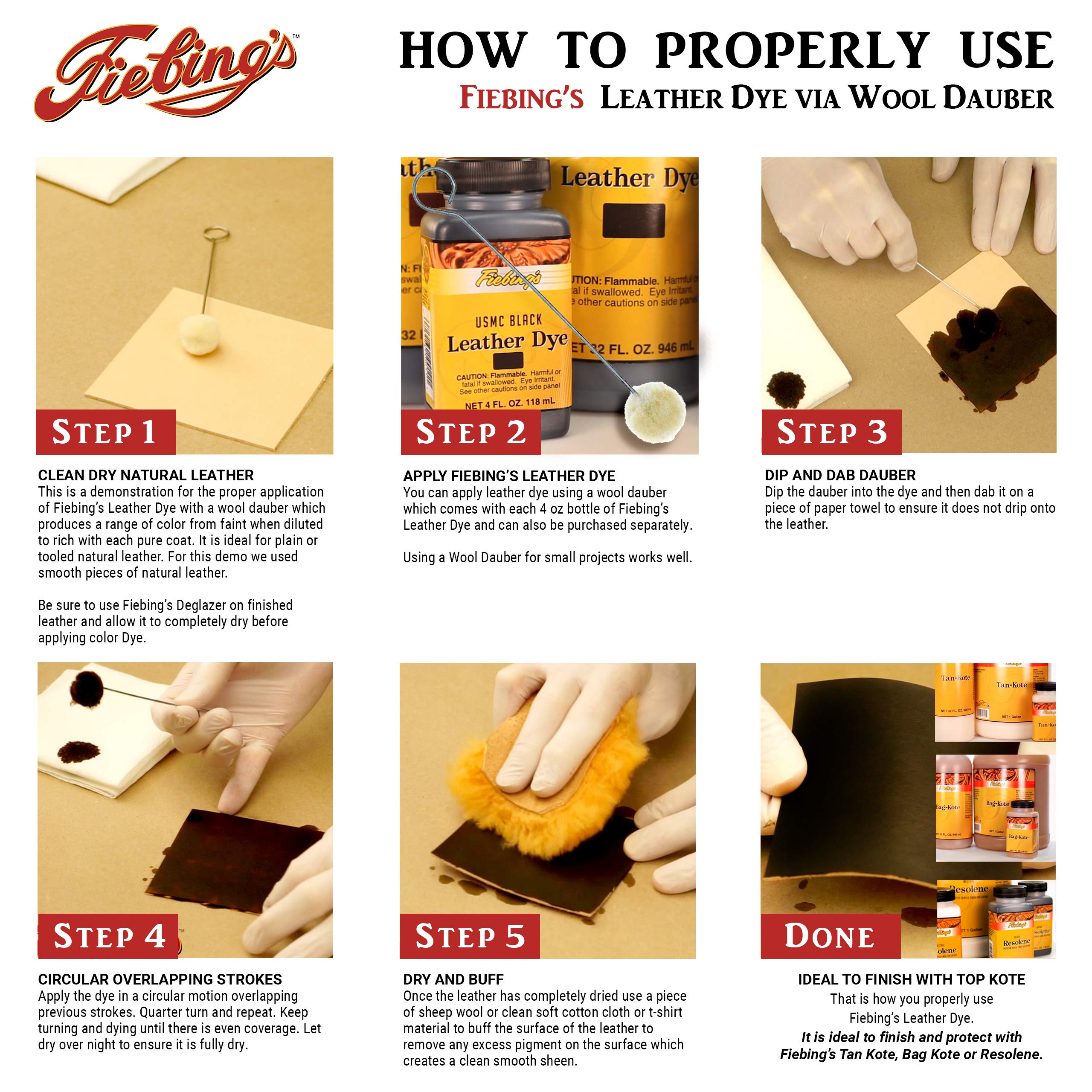 Fiebing'S Leather Dye - Usmc Black 32 Oz