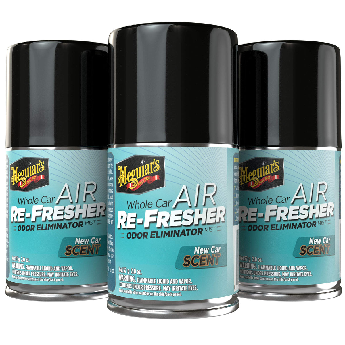 Meguiar'S Whole Car Air Refresher, Odor Eliminator Spray Eliminates Strong Vehicle Odors, New Car Scent - Three 2 Oz Spray Bottl