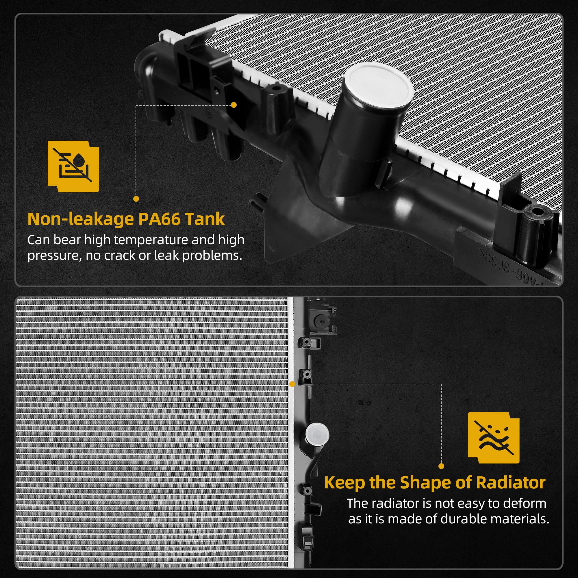 Dwvo Radiator Complete Radiator Compatible With 2012-2018 Jeep Wrangler 3.6L, 2007-2011 Jeep Wrangler 3.8L V6